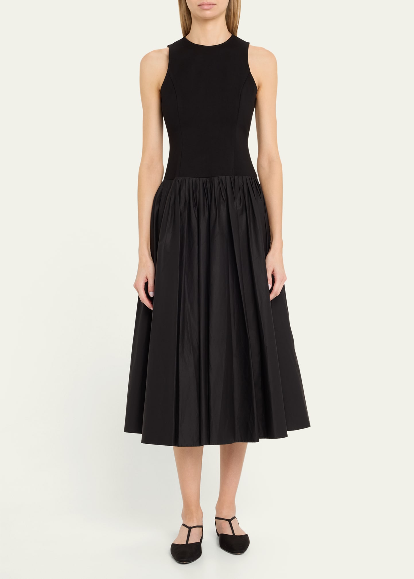 clara combo racer midi dress