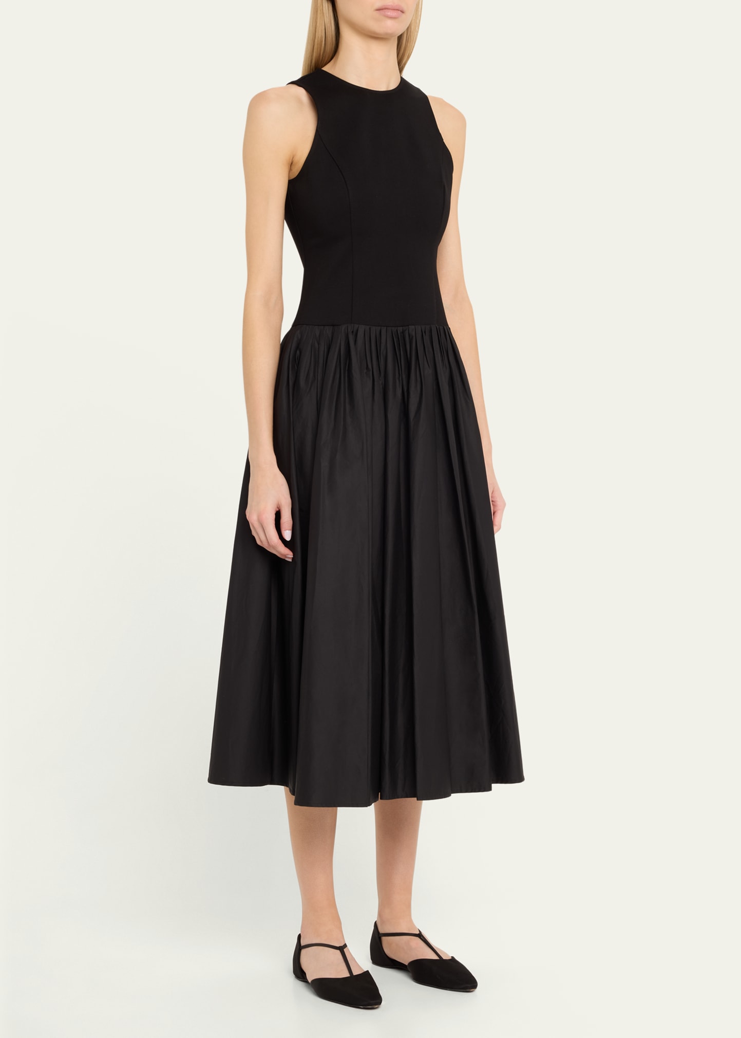 clara combo racer midi dress
