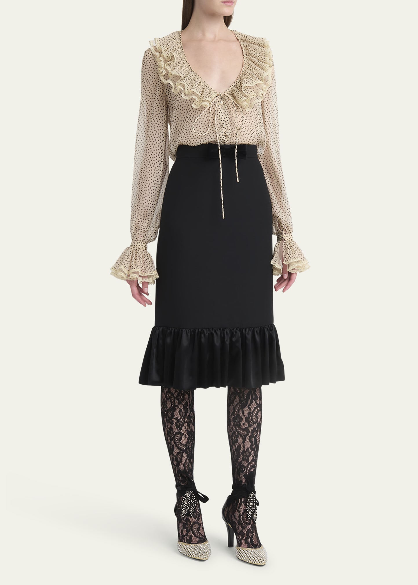 VALENTINO ベージュ フリル ベアトップ 38 bg_4959595_100030_a