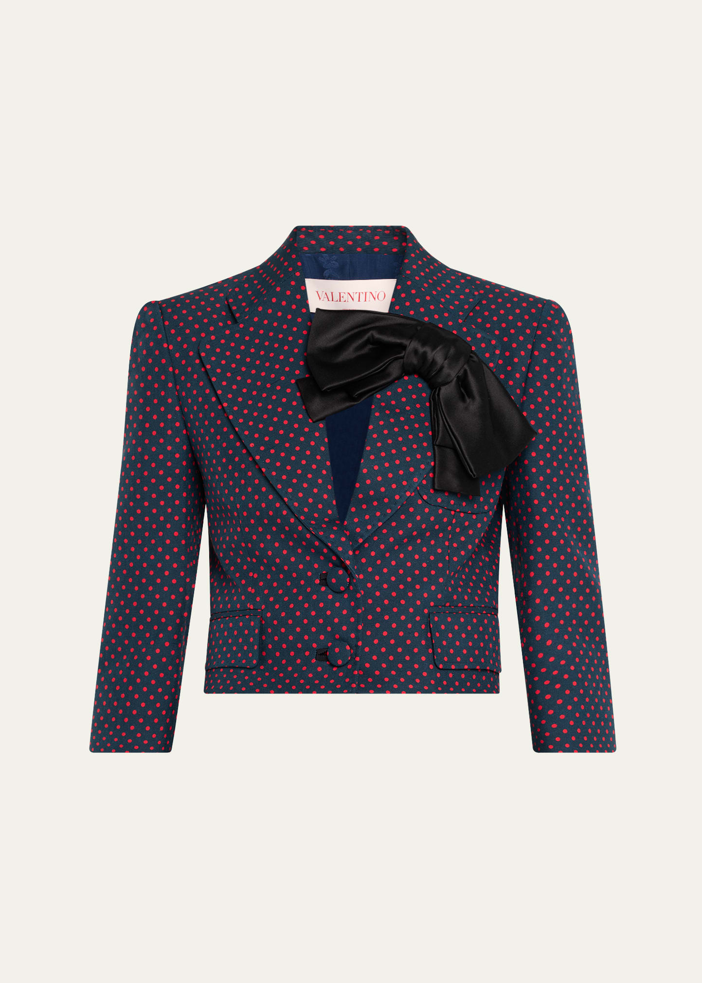 ジャケット VALENTINO JACKET WITH BOWS Jacket With Embroidered Bows for Woman in Black/soft Beige