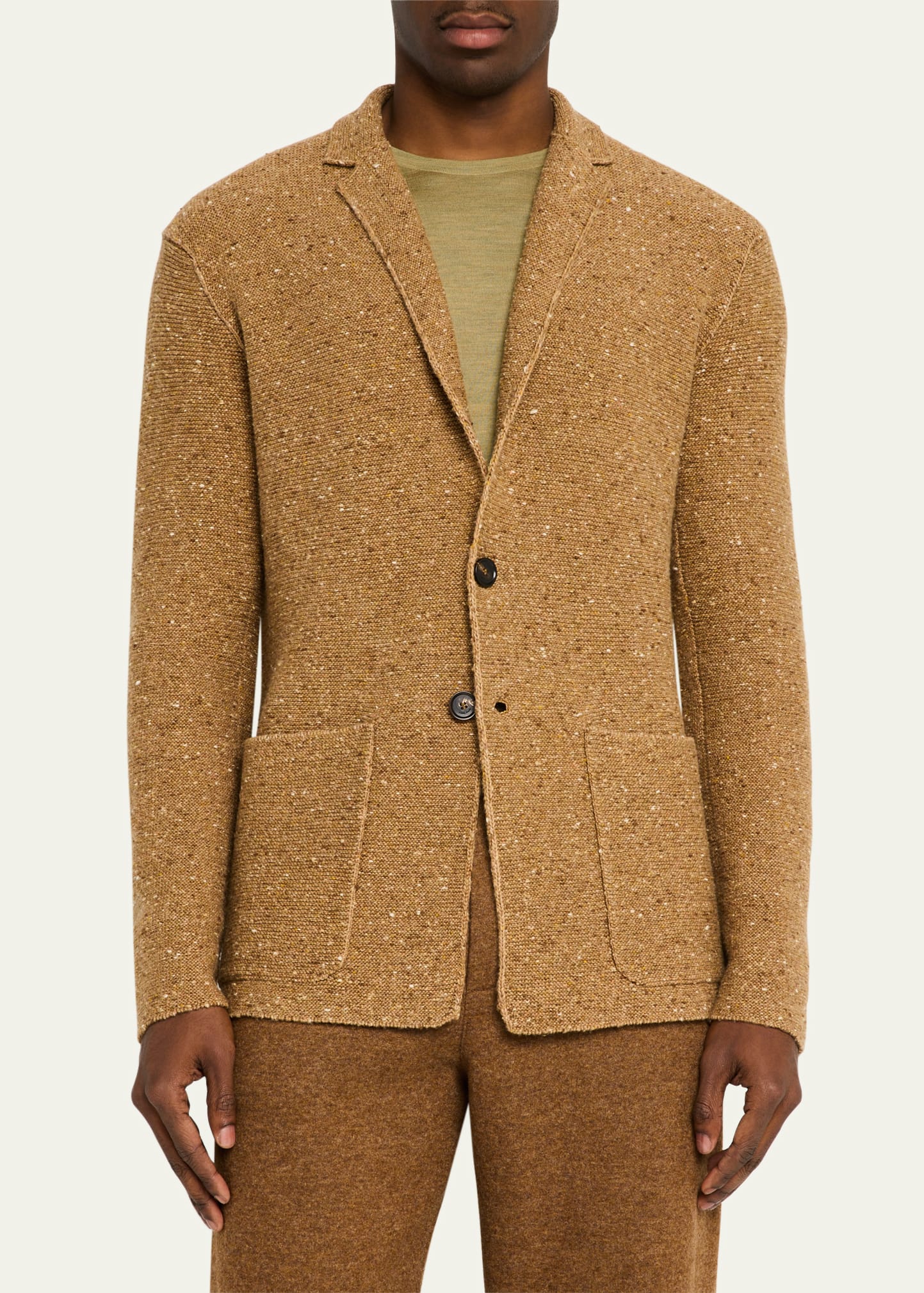 ジャケット・アウター laubeblanc Compact Knit Cashmere Blouson Loro Piana Men's Cernobbio Cashmere and Linen Knit Jacket