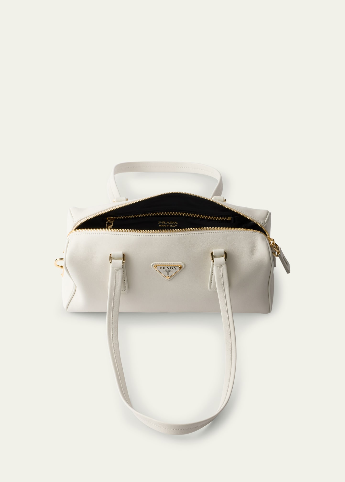 Prada Zip Soft Grain Leather Shoulder Bag - Bergdorf Goodman