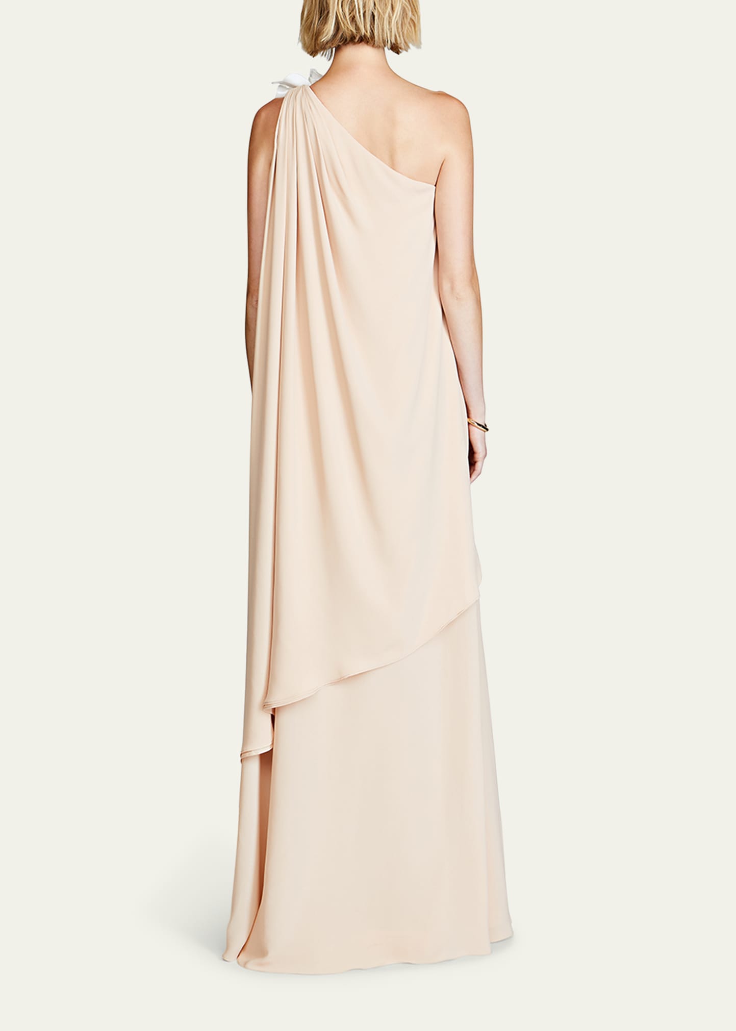 solena one-shoulder georgette gown