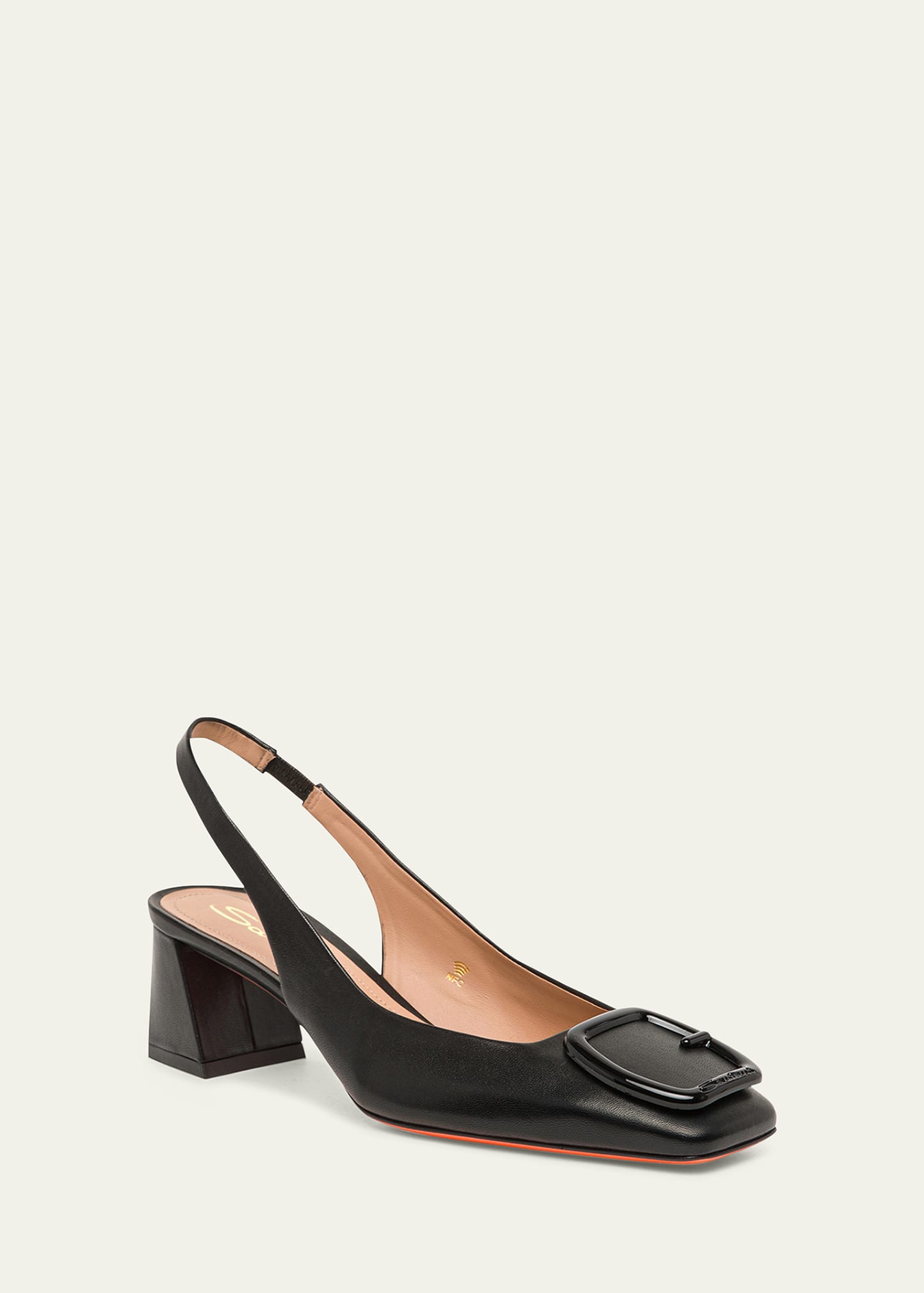 Santoni Lemon Buckle Slingback Leather Pumps - Bergdorf Goodman