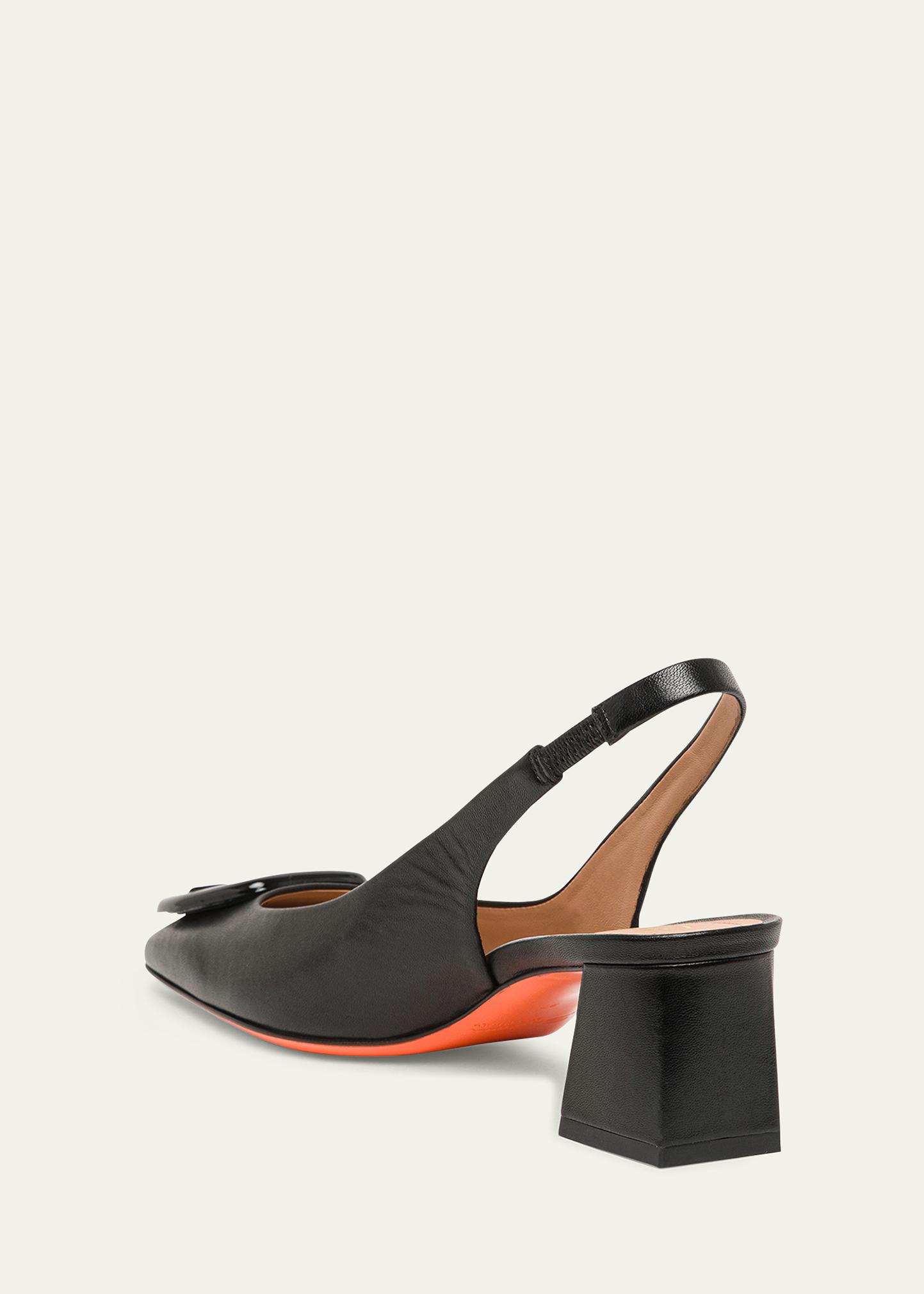 Santoni Lemon Buckle Slingback Leather Pumps - Bergdorf Goodman