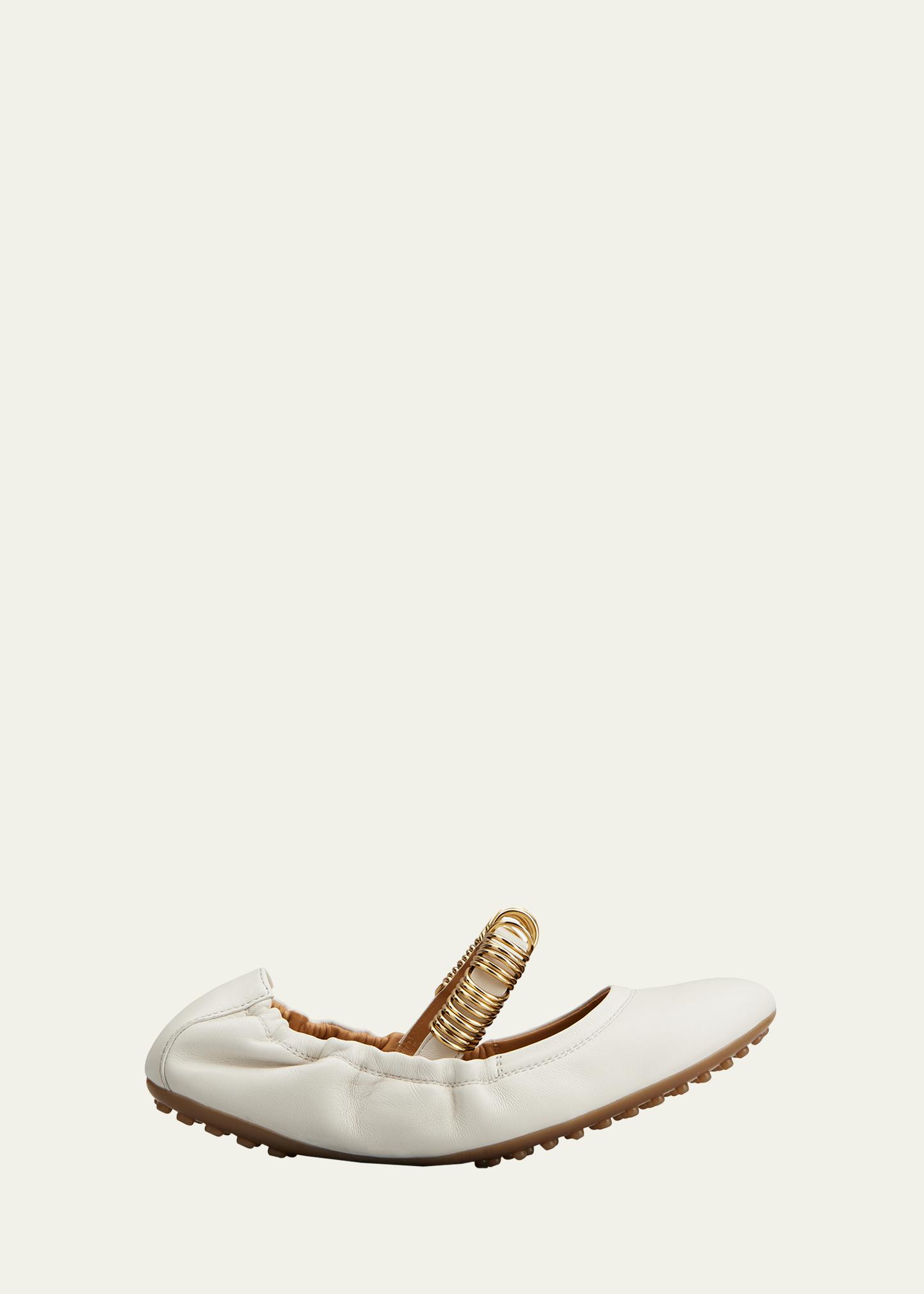 Tod's Cosmo Rings Leather Ballerina Flats