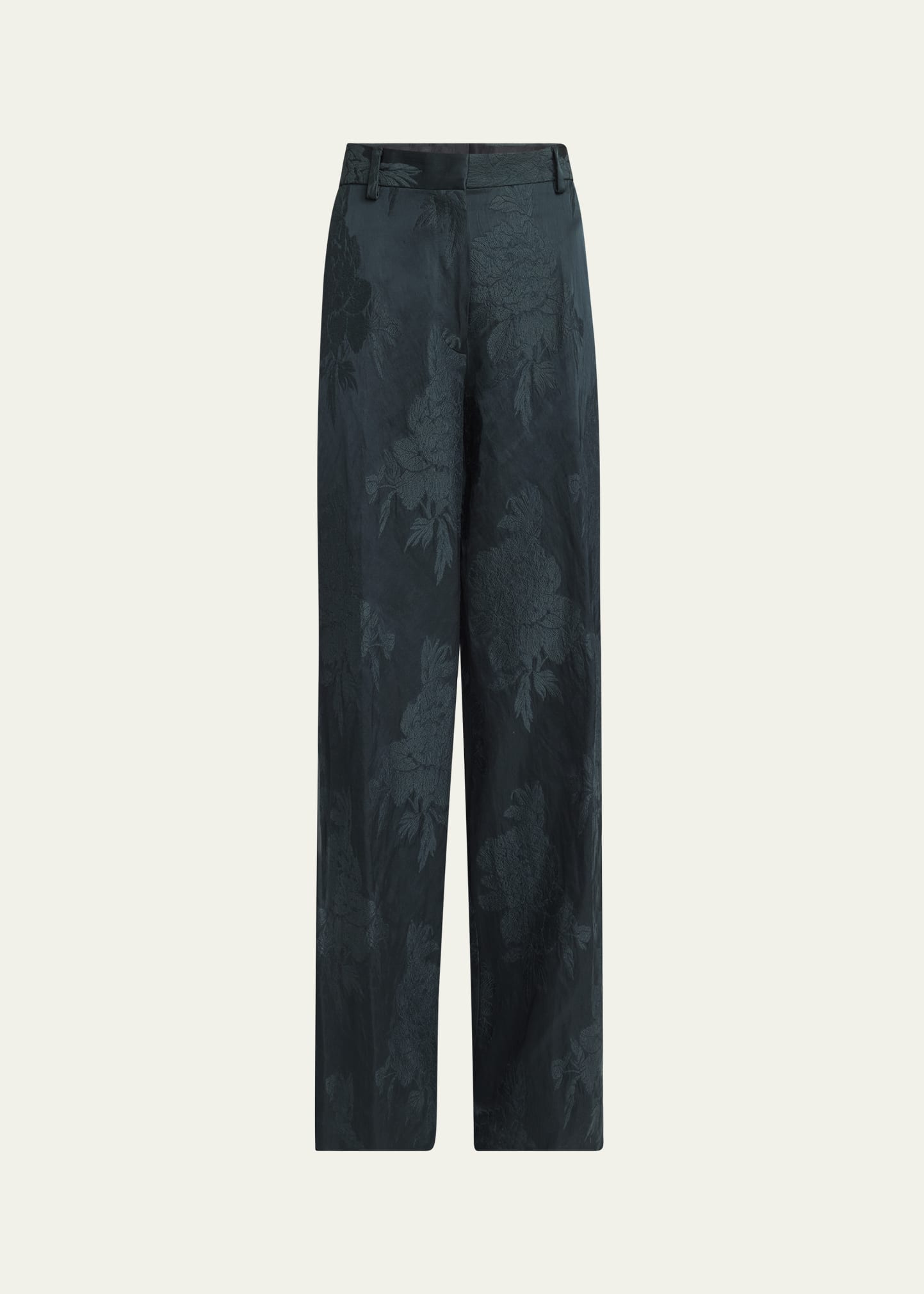 Dries Van Noten Paxy Floral Jacquard Metallic Pants