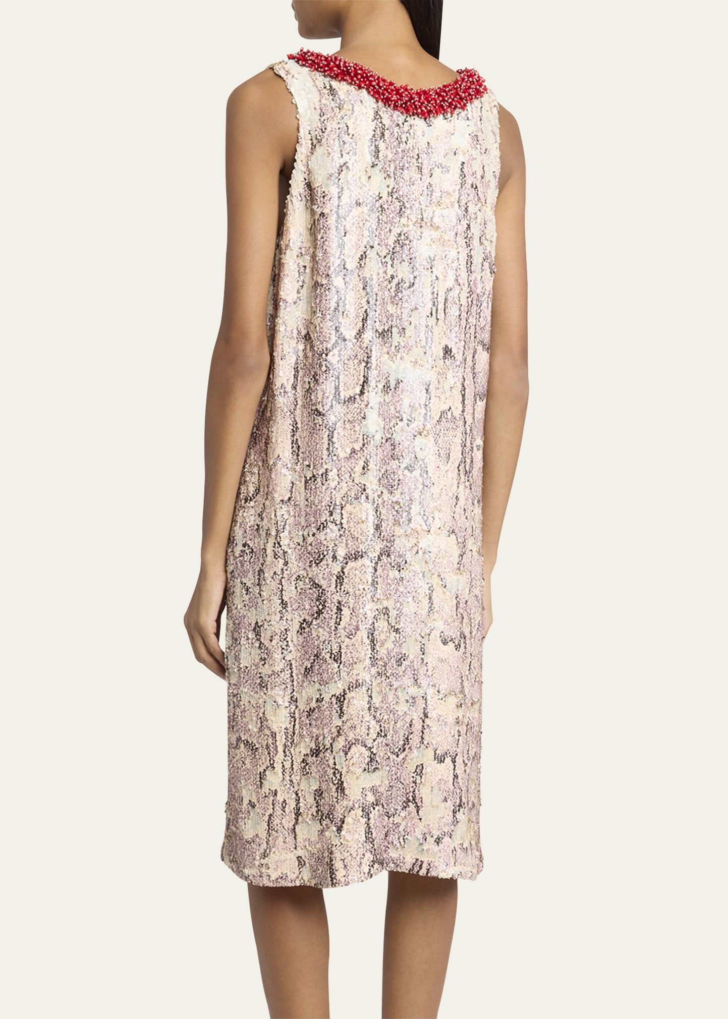 Dries Van Noten/ドリス/ Feather Print タートル DRIES VAN NOTEN Belted sequin-embellished cotton-blend terry