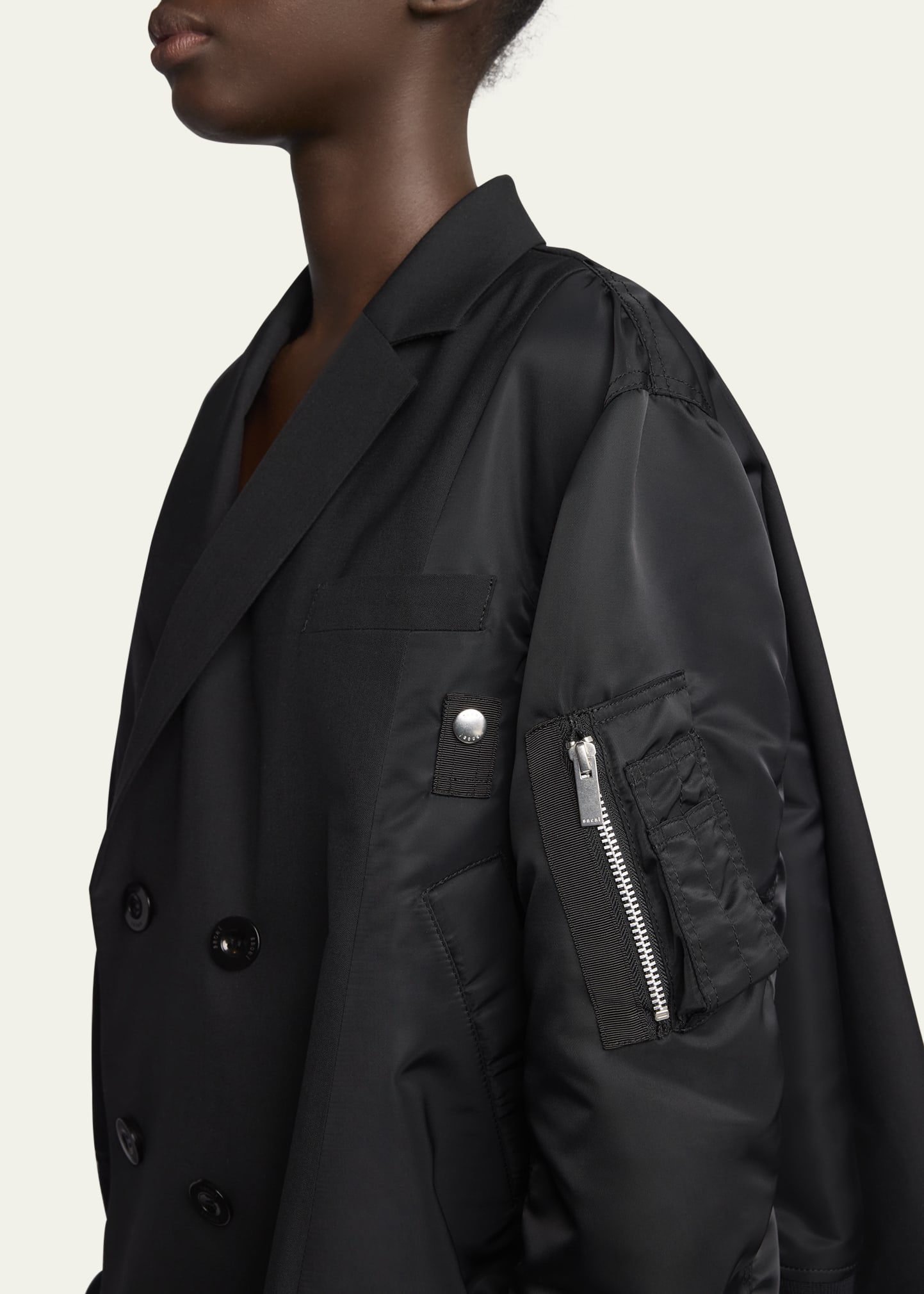 コート Sacai Balzer double-breasted wool and silk SACAI Double-Breasted Wool Blazer | Holt Renfrew