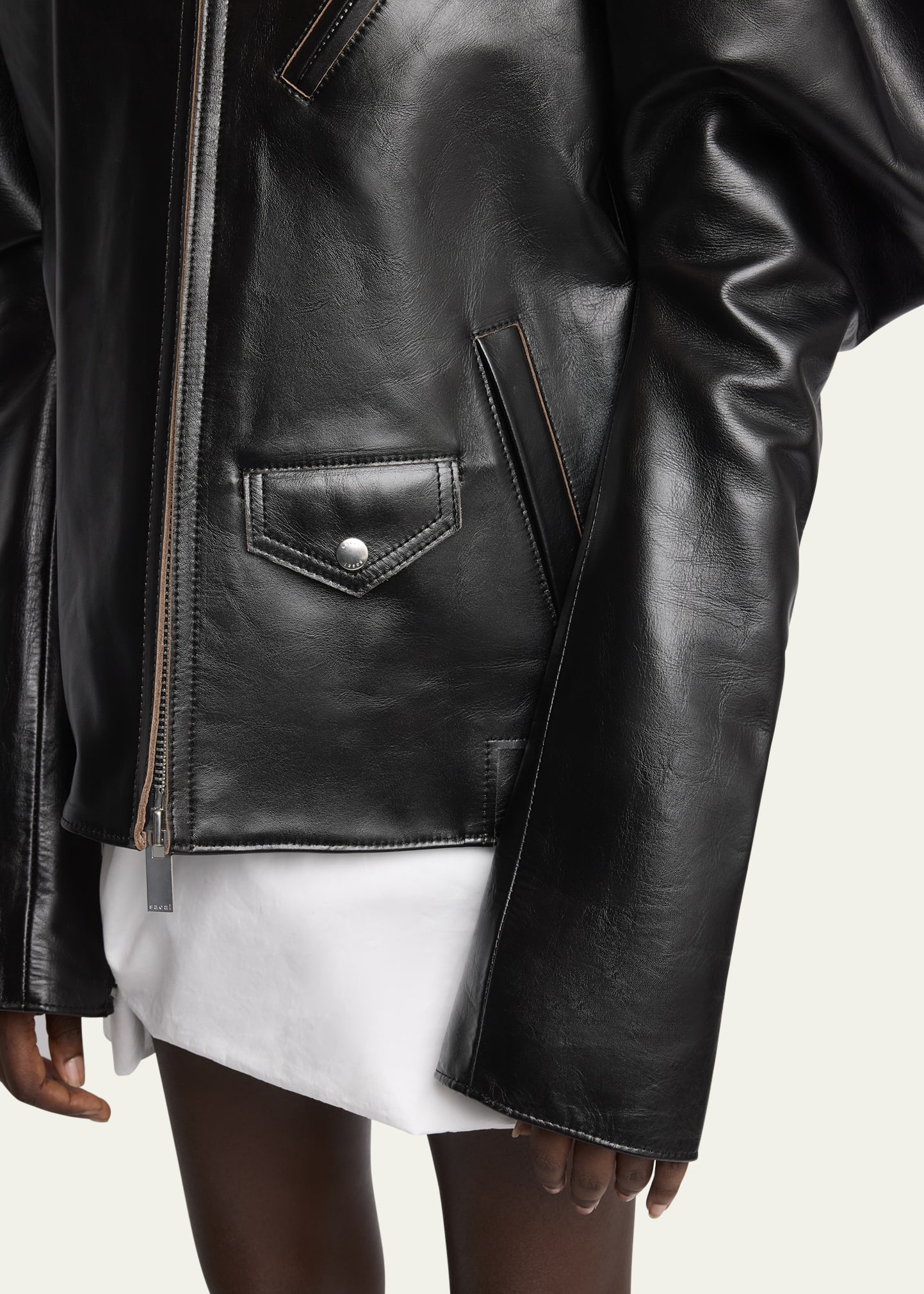シュン 25AW SACAI LEATHER JACKET BLACK 3 ブラック 3 sacai 25AW leather jacket - メルカリ