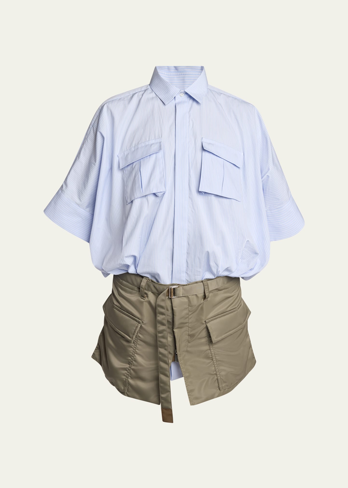 【sacai】Mini chemisier dress ブルー SACAI Mini chemisier dress Blue