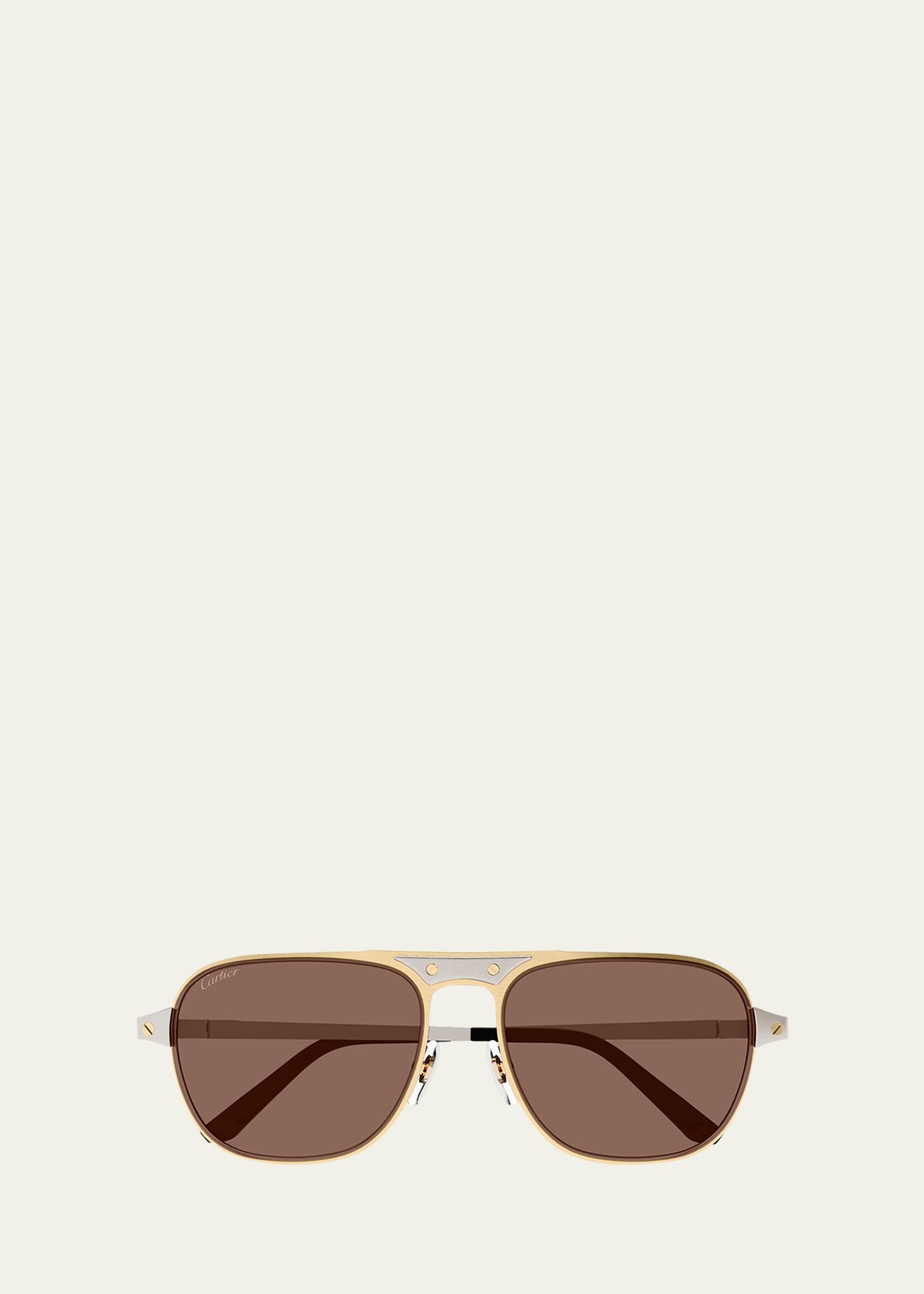 Cartier Men's CT0532SM Metal Aviator Sunglasses - Bergdorf Goodman