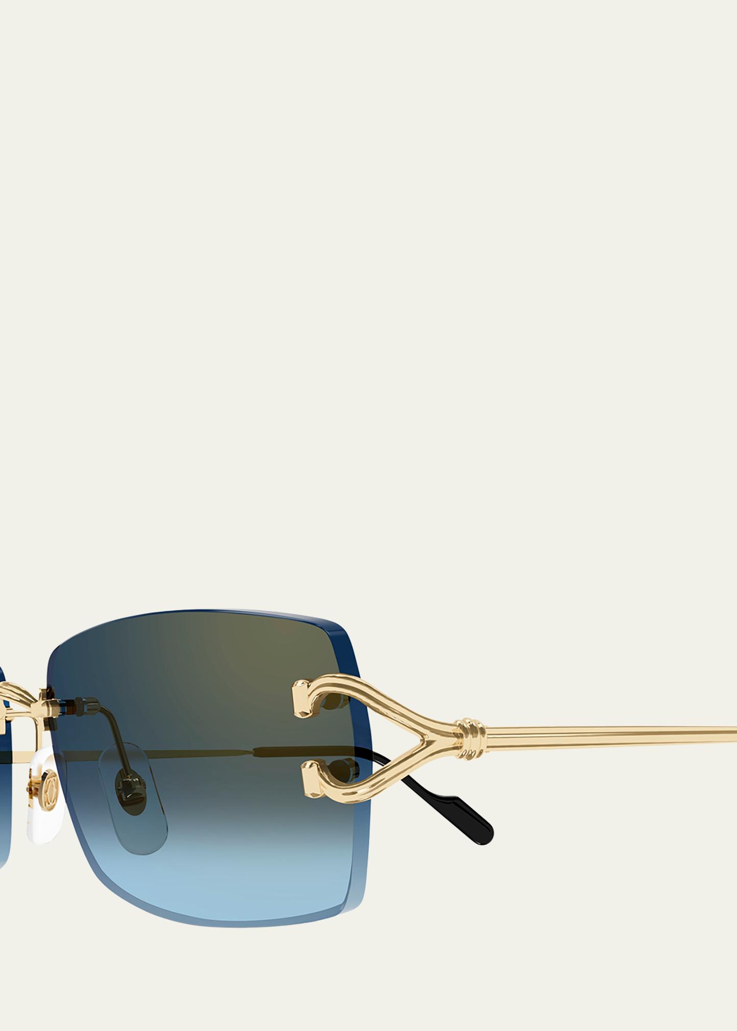 Cartier Men's CT0550SM Metal Rectangle Sunglasses - Bergdorf Goodman