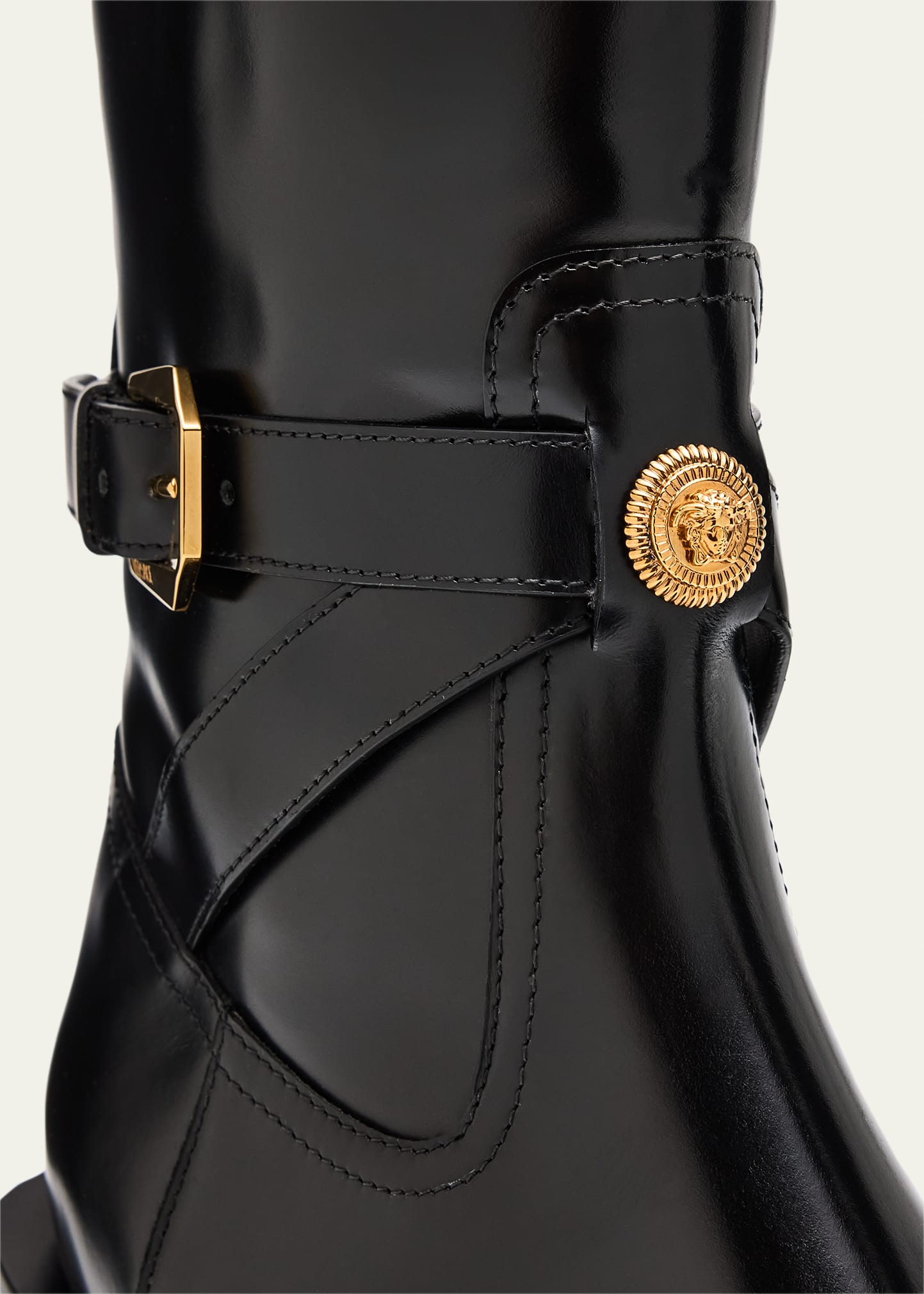 Versace Men's Angelo Leather Zip Ankle Boots - Bergdorf Goodman
