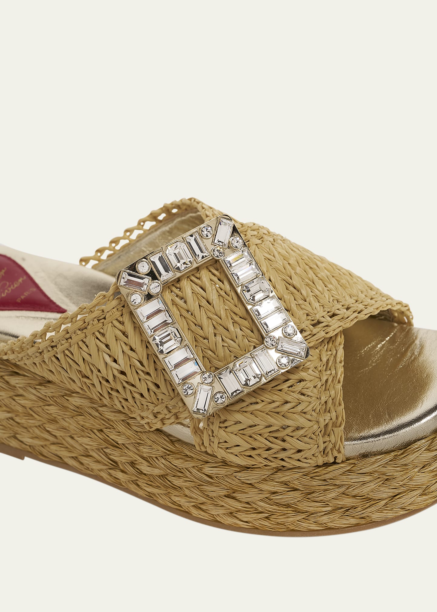 Roger Vivier◆Embellished raffia プラットフォーム サンダル プラットフォームサンダル Roger Vivier(ロジェ・ヴィヴィエ