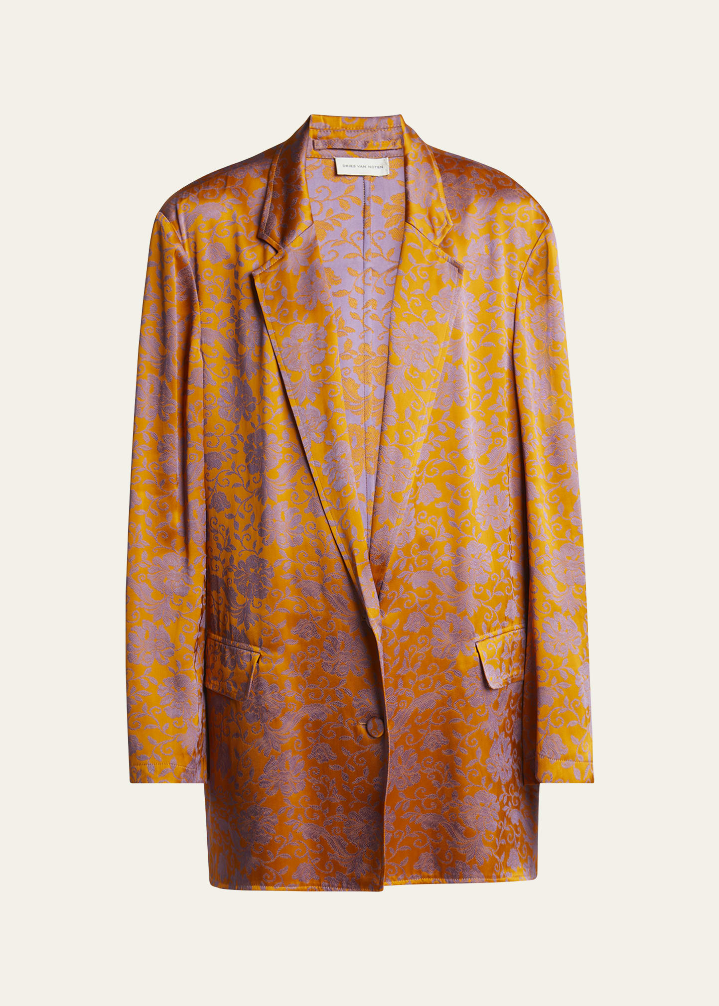 Dries Van Noten フラワー タペストリーコート オレンジ オレンジ系 L Dries Van Noten(ドリス ヴァン ノッテン) コート