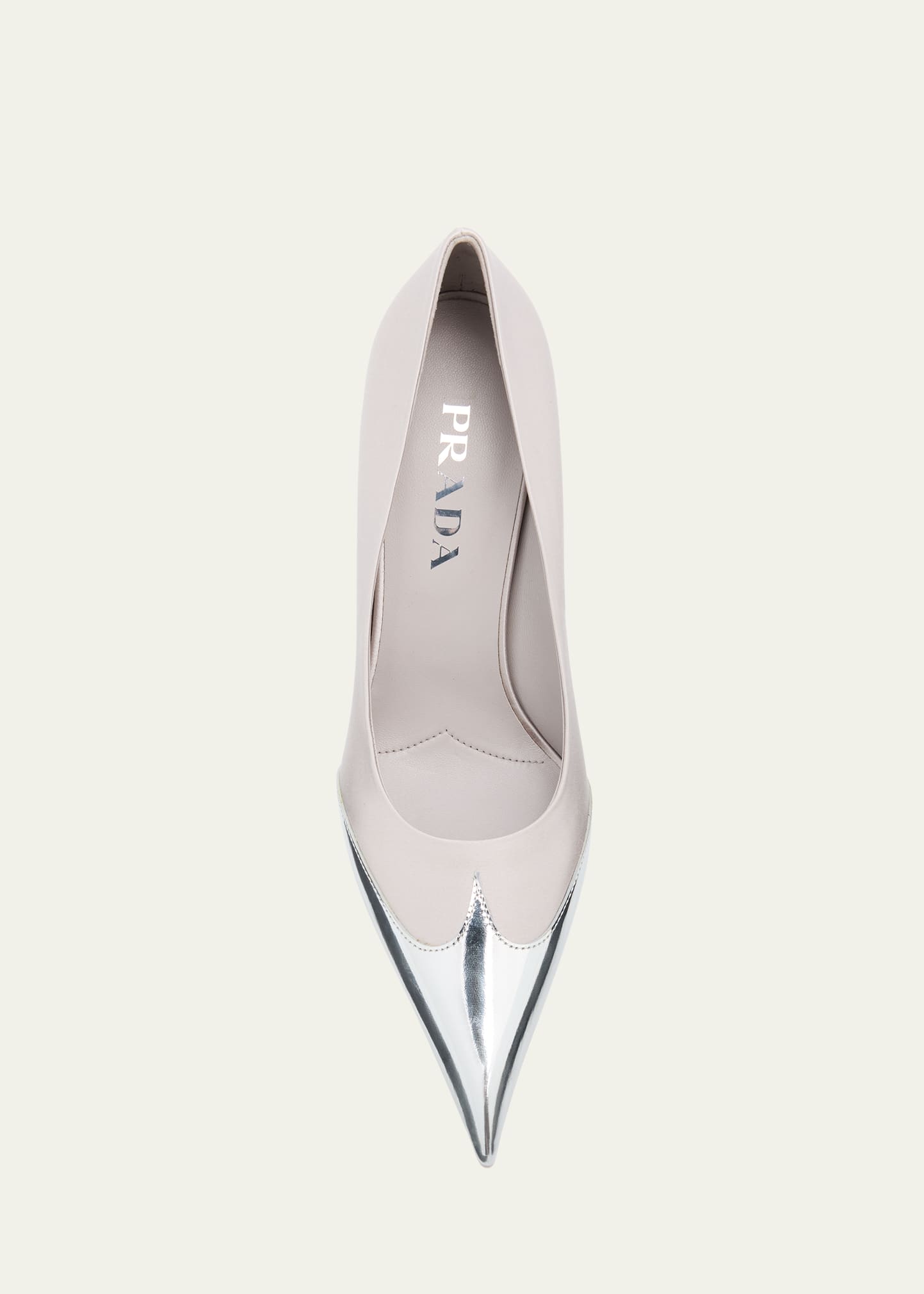 Prada Satin Metallic Leather Cap Toe Pumps - Bergdorf Goodman