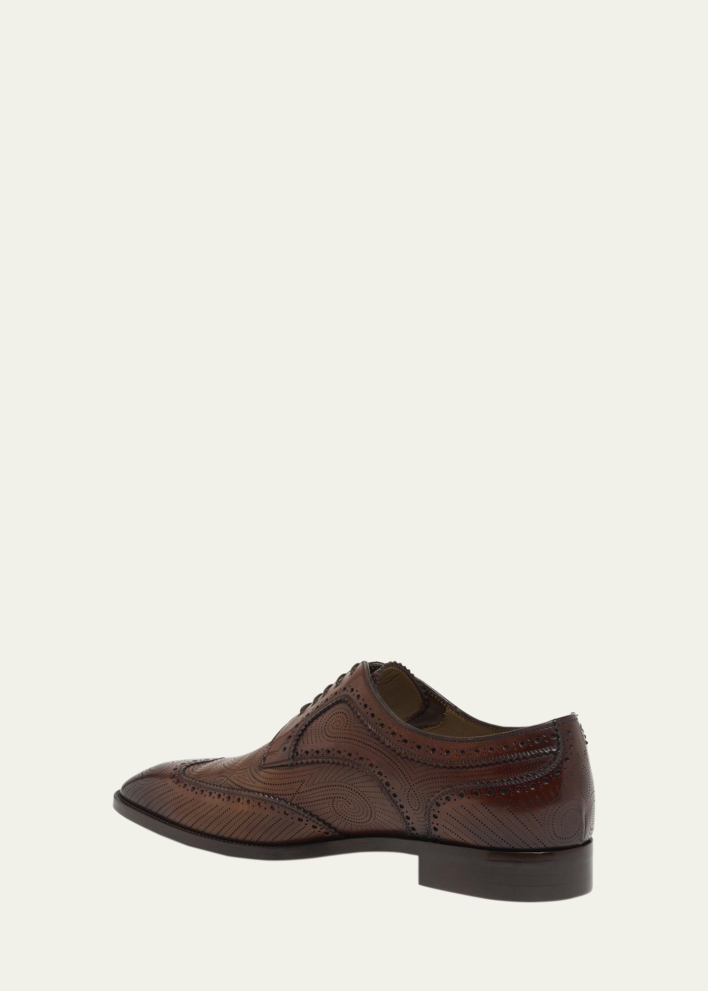 Christian Louboutin Gray Brogued Suede Wingtip Brogues EU45 Christian Louboutin Greggo Oxford Shoes - Blue EU 42 US 9  main image 3