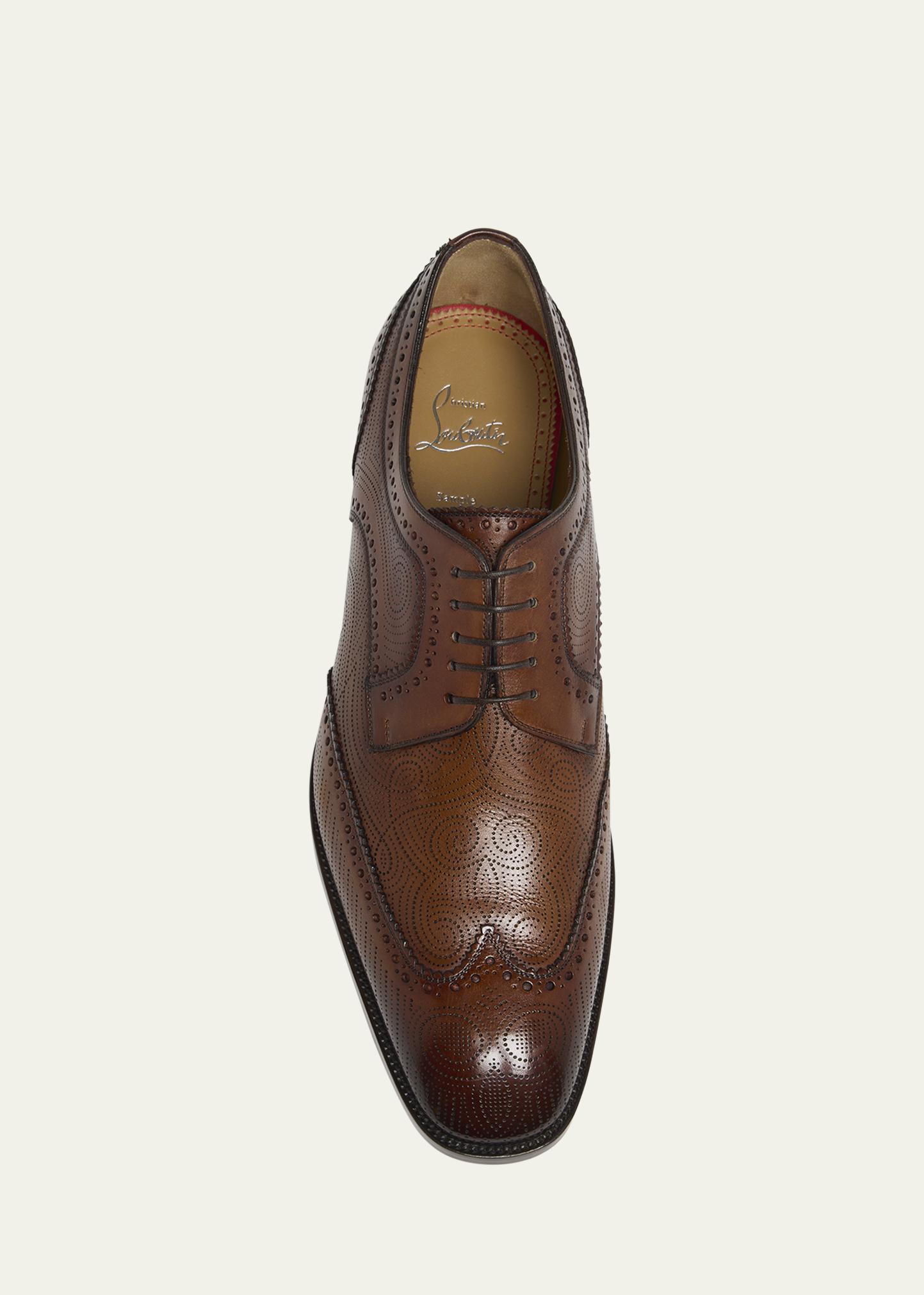 Christian Louboutin Gray Brogued Suede Wingtip Brogues EU45 Christian Louboutin Greggo Oxford Shoes - Blue EU 42 US 9  main image 2