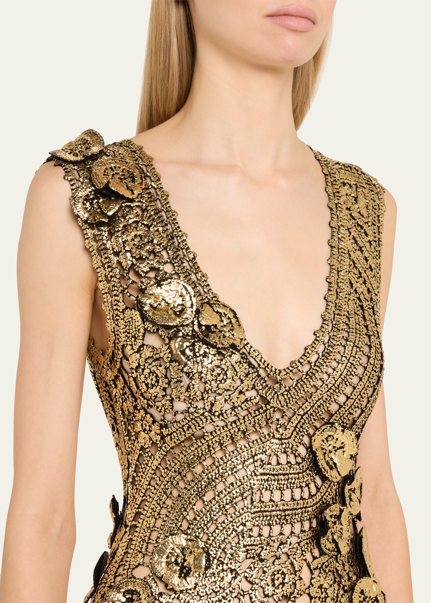 white christmas dresses AVIA Crochet Metallic dress – Vidhi Wadhwani main image 0