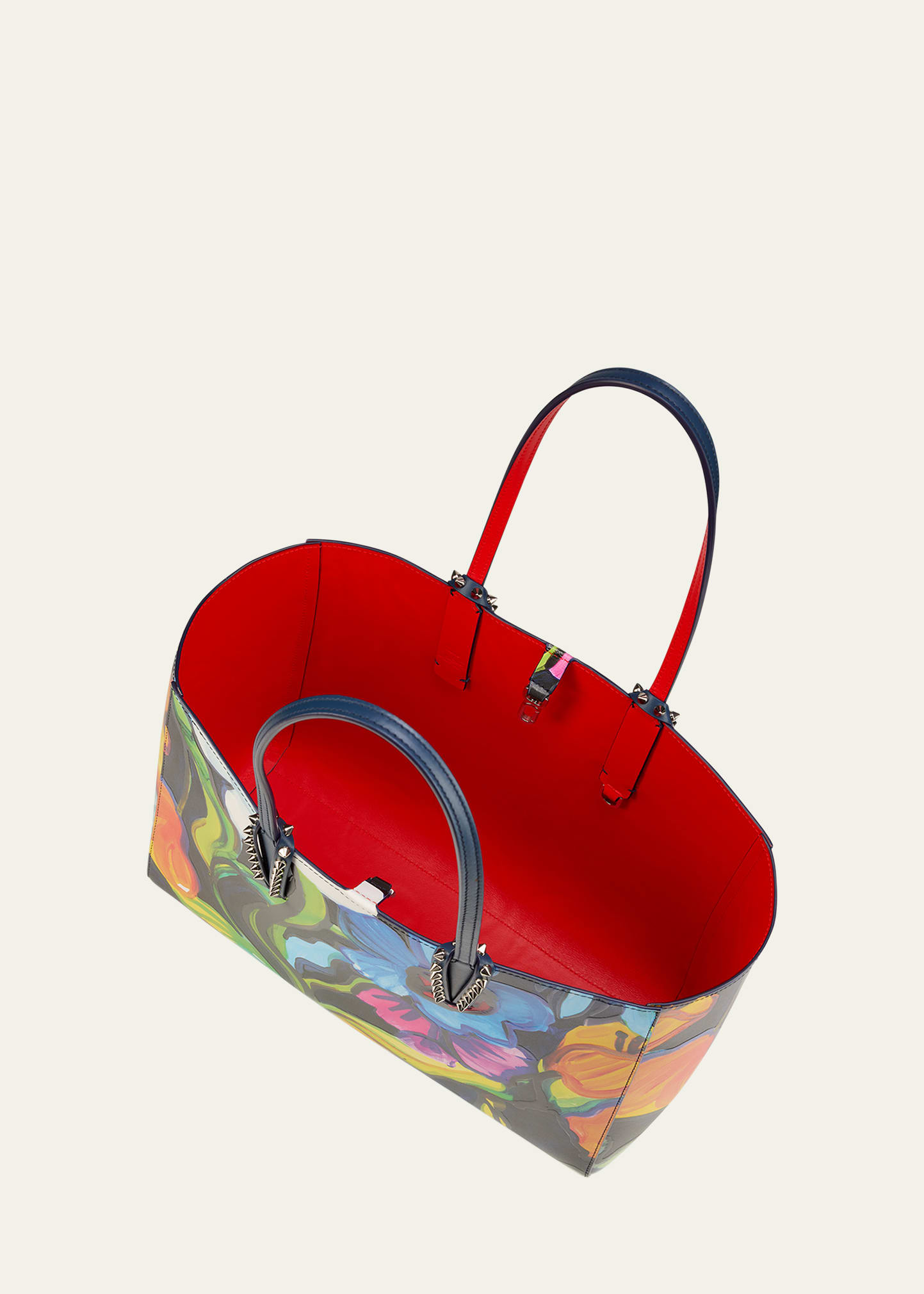【Christian Louboutin】 Cabata Small floral leather tote bag Christian Louboutin Cabata Small Tote Bag in Flower-Print