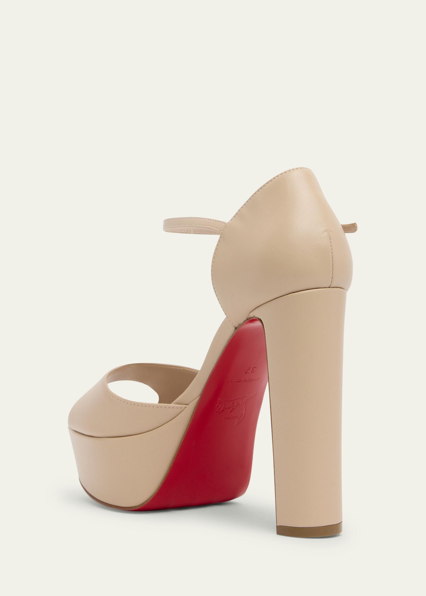 Christian Louboutin 130mm Sandaloo Leather Platform Sandals