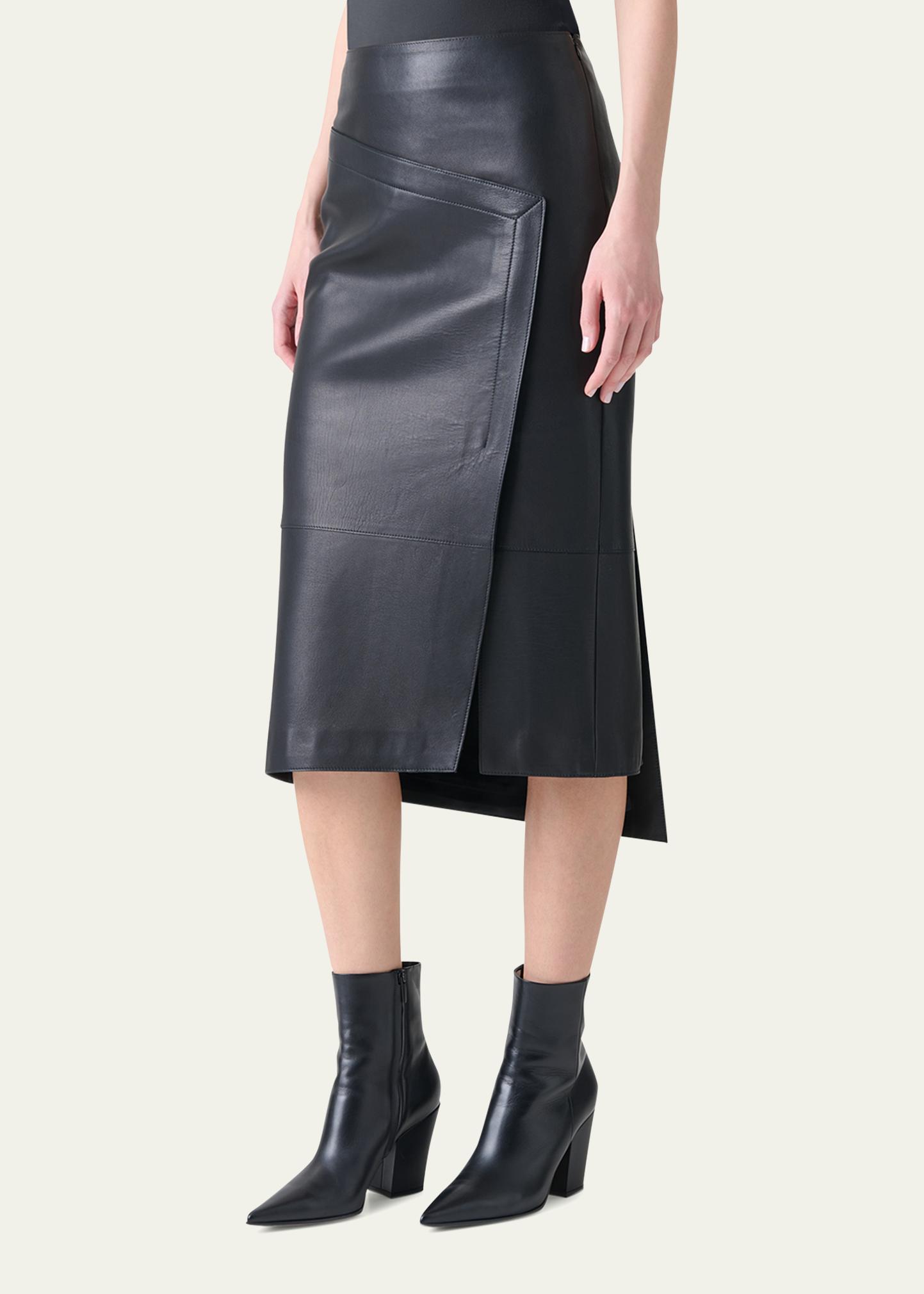 新品 ch!iiibag チー Sweat Asymmetry Skirt 黒 Akris Asymmetric Trapezoid Nappa Leather Midi Skirt - Bergdorf Goodman