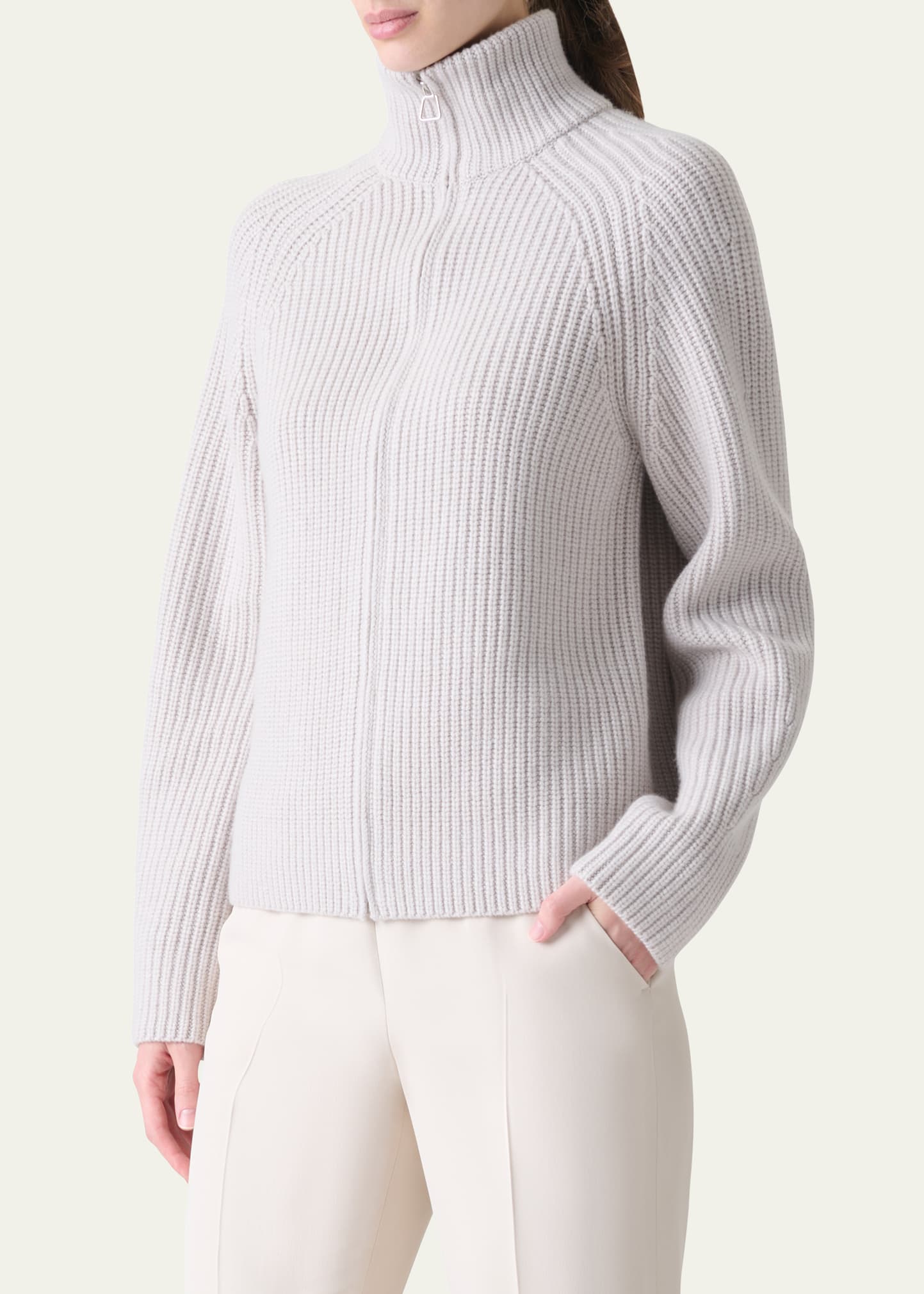 Akris Zip-Front Cashmere Cardigan - Bergdorf Goodman