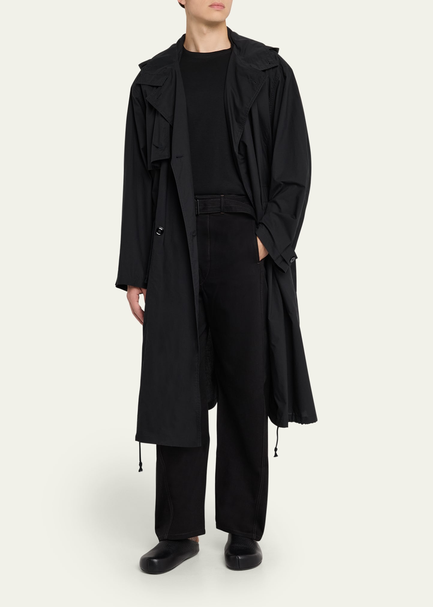 定価15.8万 LEMAIRE LIGHT TAILORED COAT 48 LEMAIRE Men's Light Hooded Trench Coat - Bergdorf Goodman