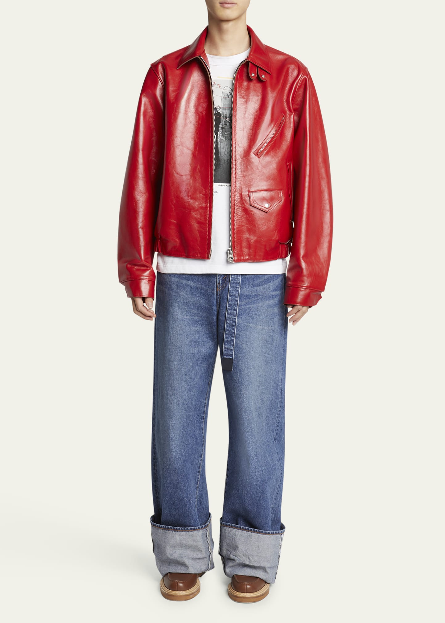 ☆美品☆ miesrohe mash leather jacket sacai SACAI | LEATHER JACKET