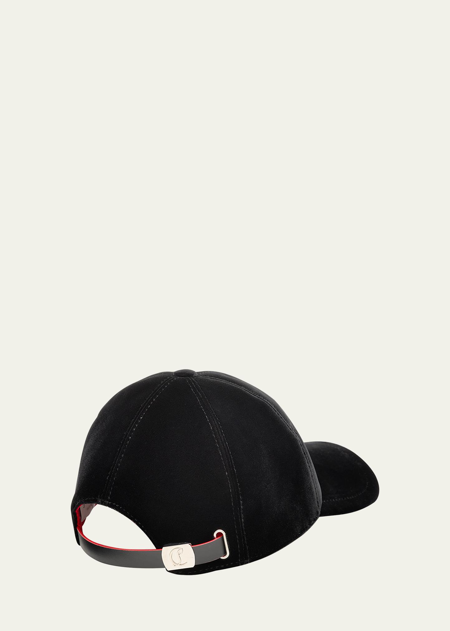 Christian Louboutin Men's Mooncrest Rhinestone Velvet Baseball Cap