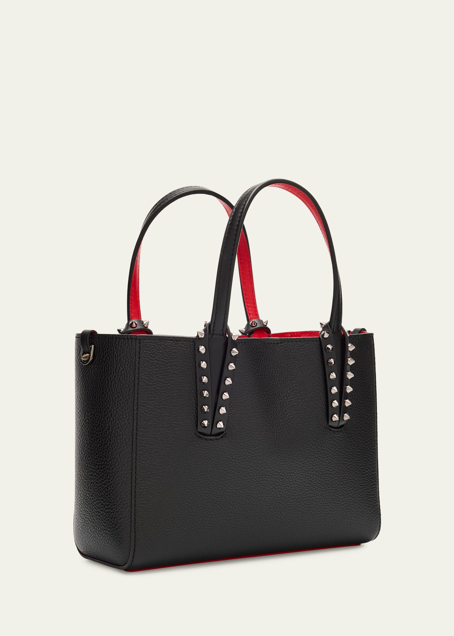 Christian Louboutin Cabata Mini Tote Bag in Leather with Spikes