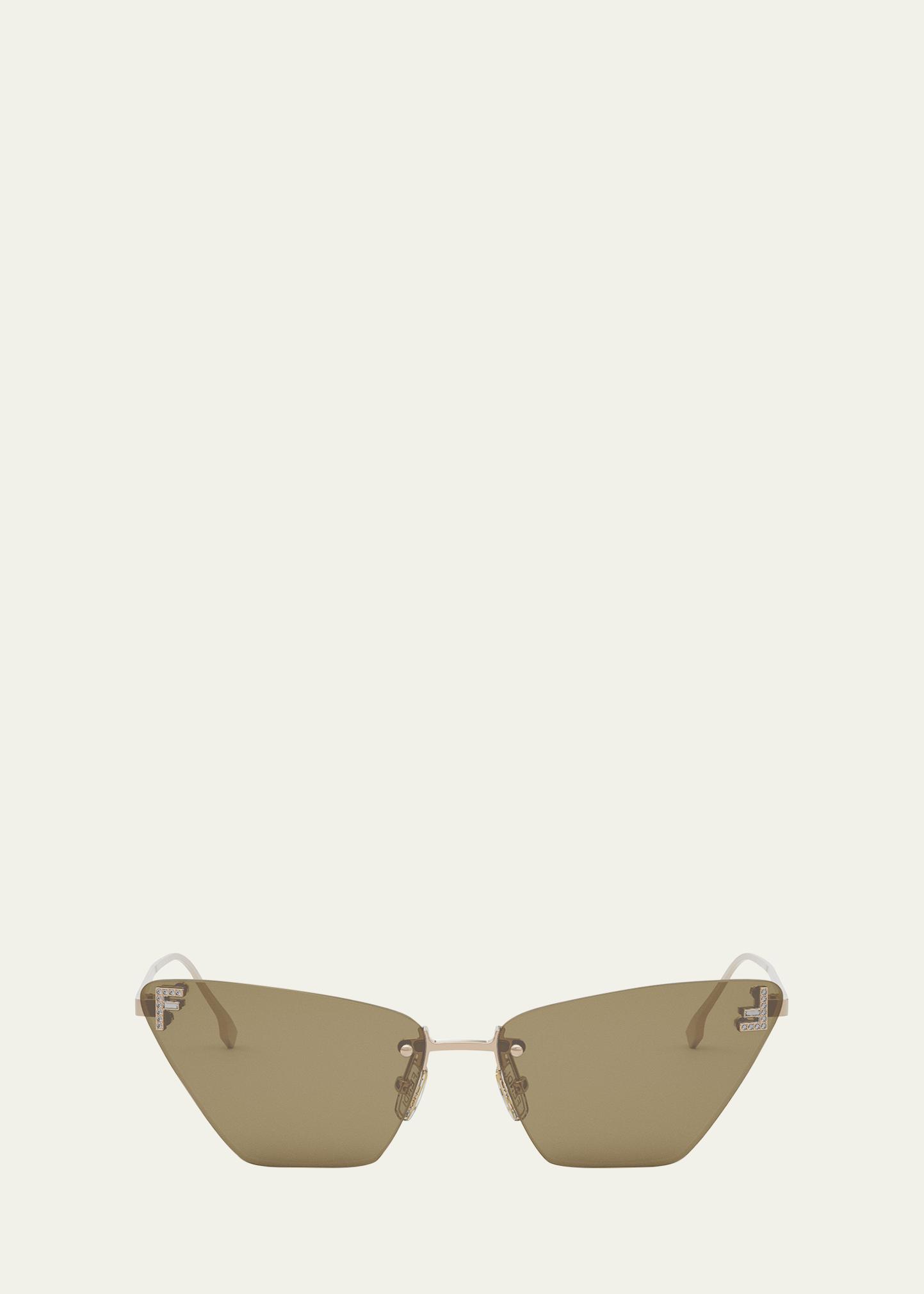 Fendi FE4160US Cat-Eye Crystalized Logo Sunglasses 