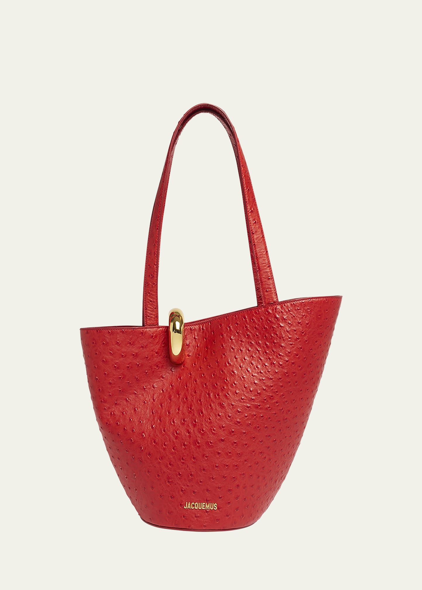 トートバッグ JACQUEMUS 'Le Bambola' shoulder bag Jacquemus Le Bambola leather-trimmed tote bag Jacquemus