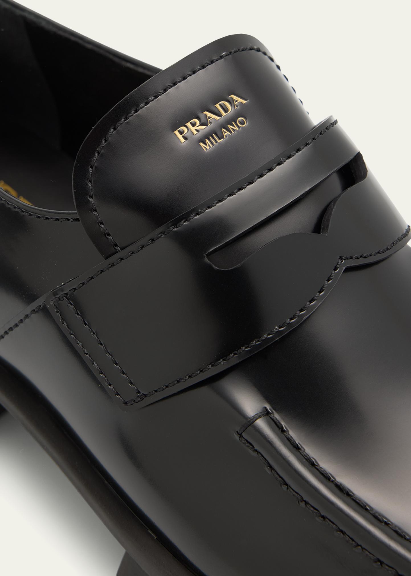 Prada Re-Edition Brushed Leather Penny Loafers - Bergdorf  display picture 2