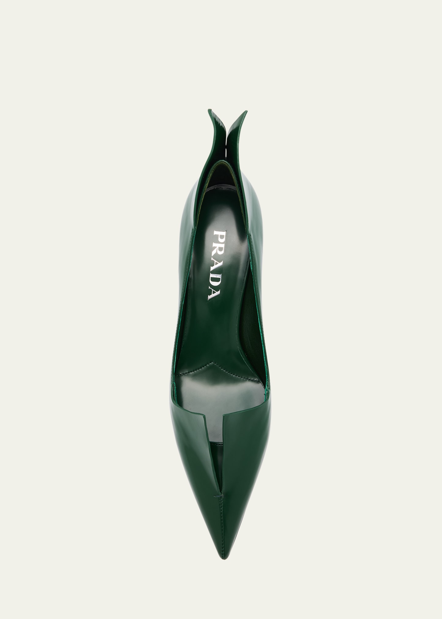 シューズ・サンダルその他 Prada Brushed leather decollete in fir green Fir Green Brushed leather pumps | PRADA