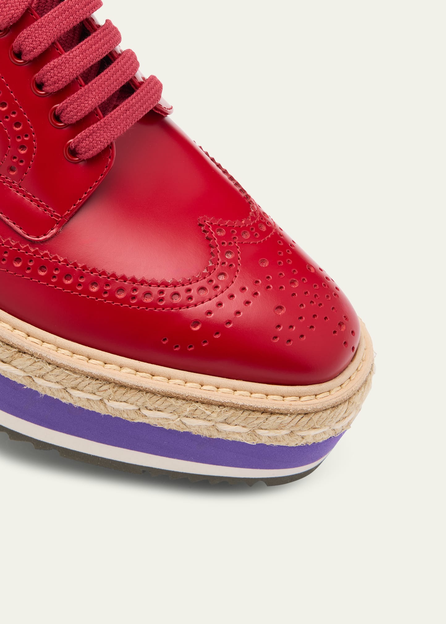 Prada Spazzolato Re-Edition Platform Wingtip Loafers - Bergdorf