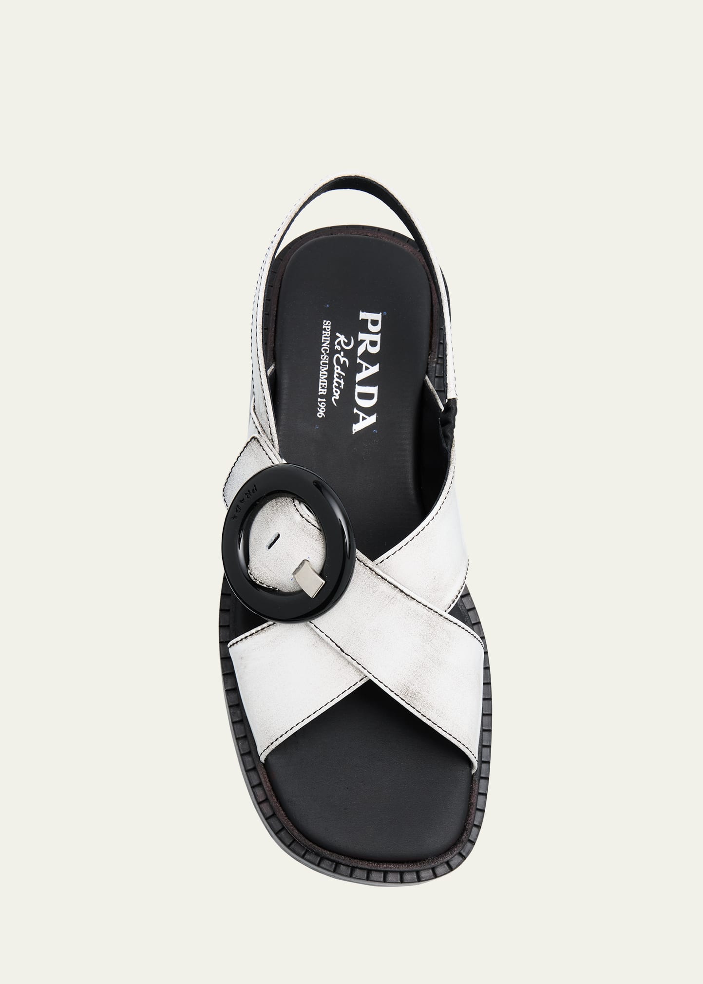 Prada Leather Crisscross Slingback Sandals - Bergdorf Goodman