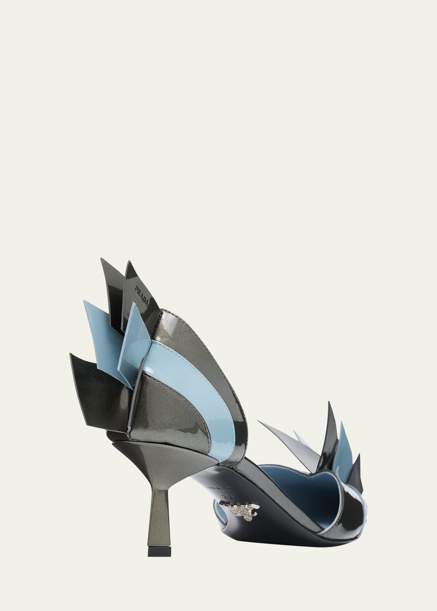 Prada Modellerie d'Orsay Spike Bicolor Leather Pumps