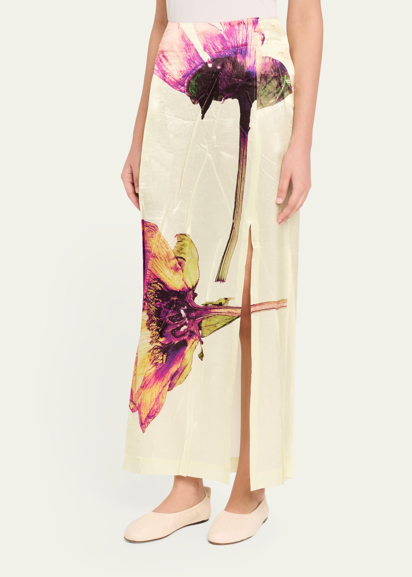 Issey Miyake Pressed Flora Printed Skirt - Bergdorf Goodman