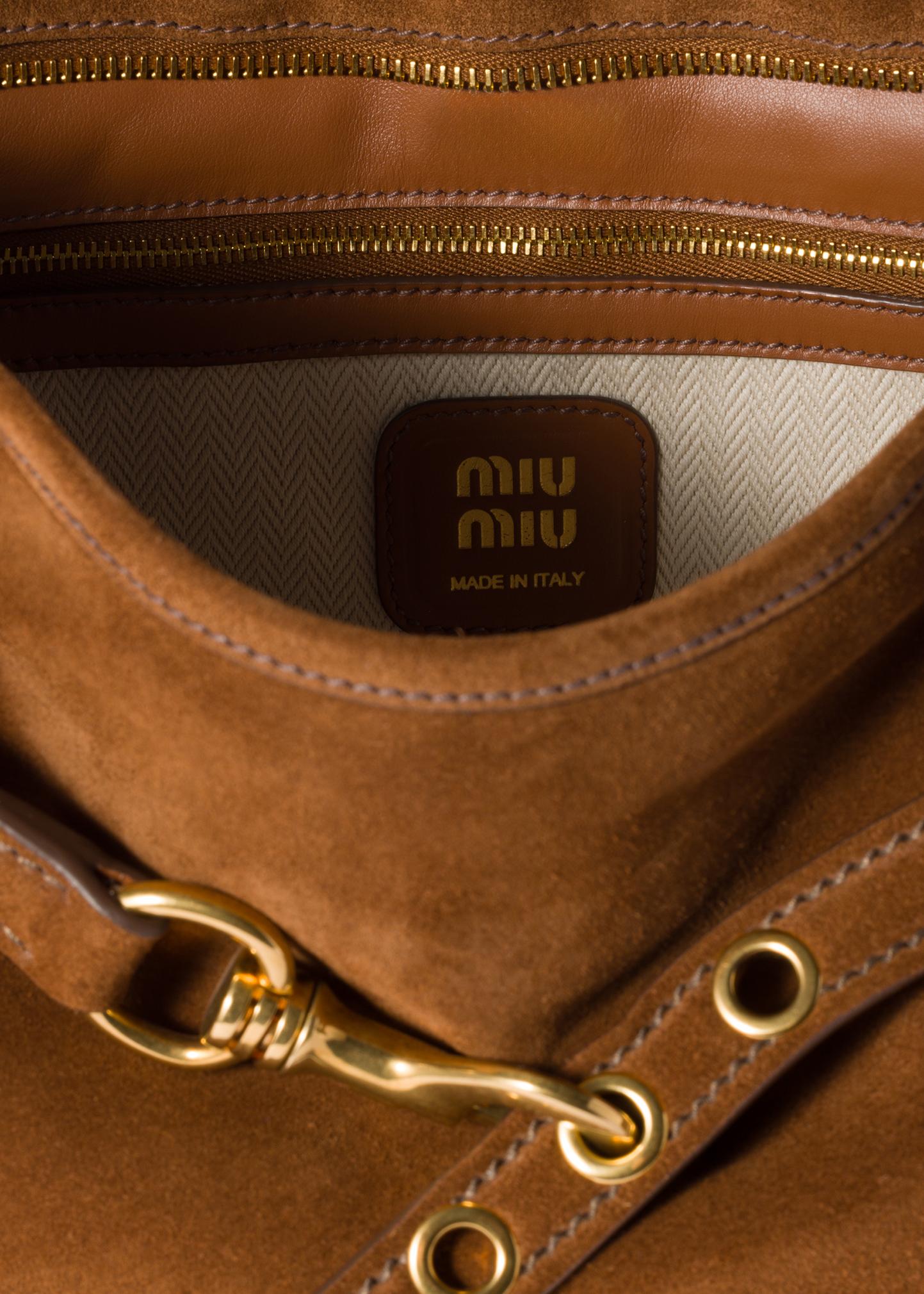 Miu Miu Aventure Large Suede Shoulder Bag - Bergdorf Goodman