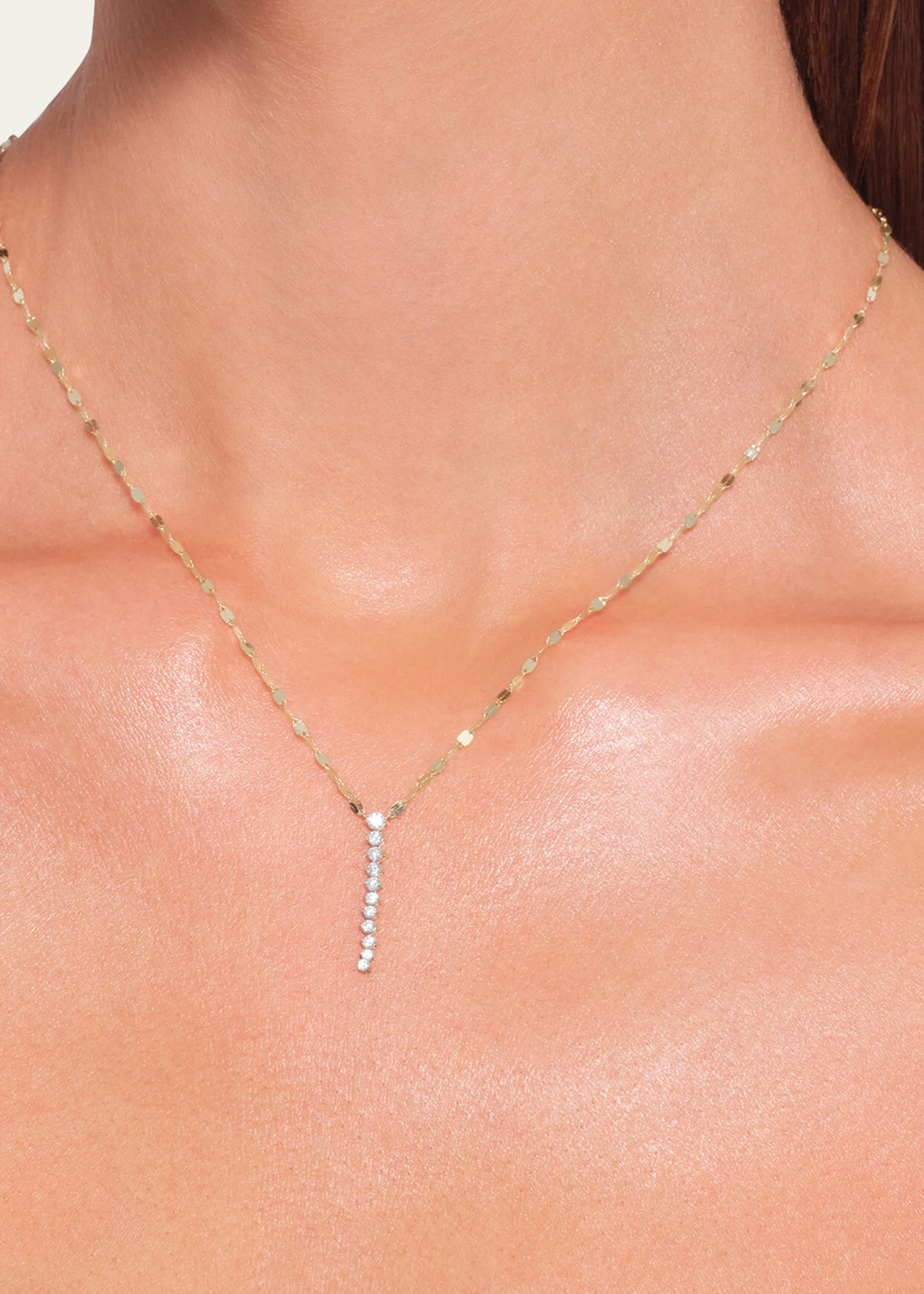 Lana 14K Gold Mini Flawless Diamond Tennis Lariat Necklace