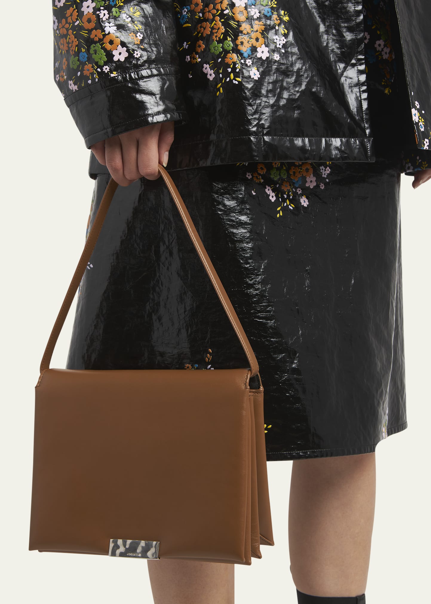 Jil Sander Carnet Medium Flap Calfskin Shoulder Bag - Bergdorf Goodman