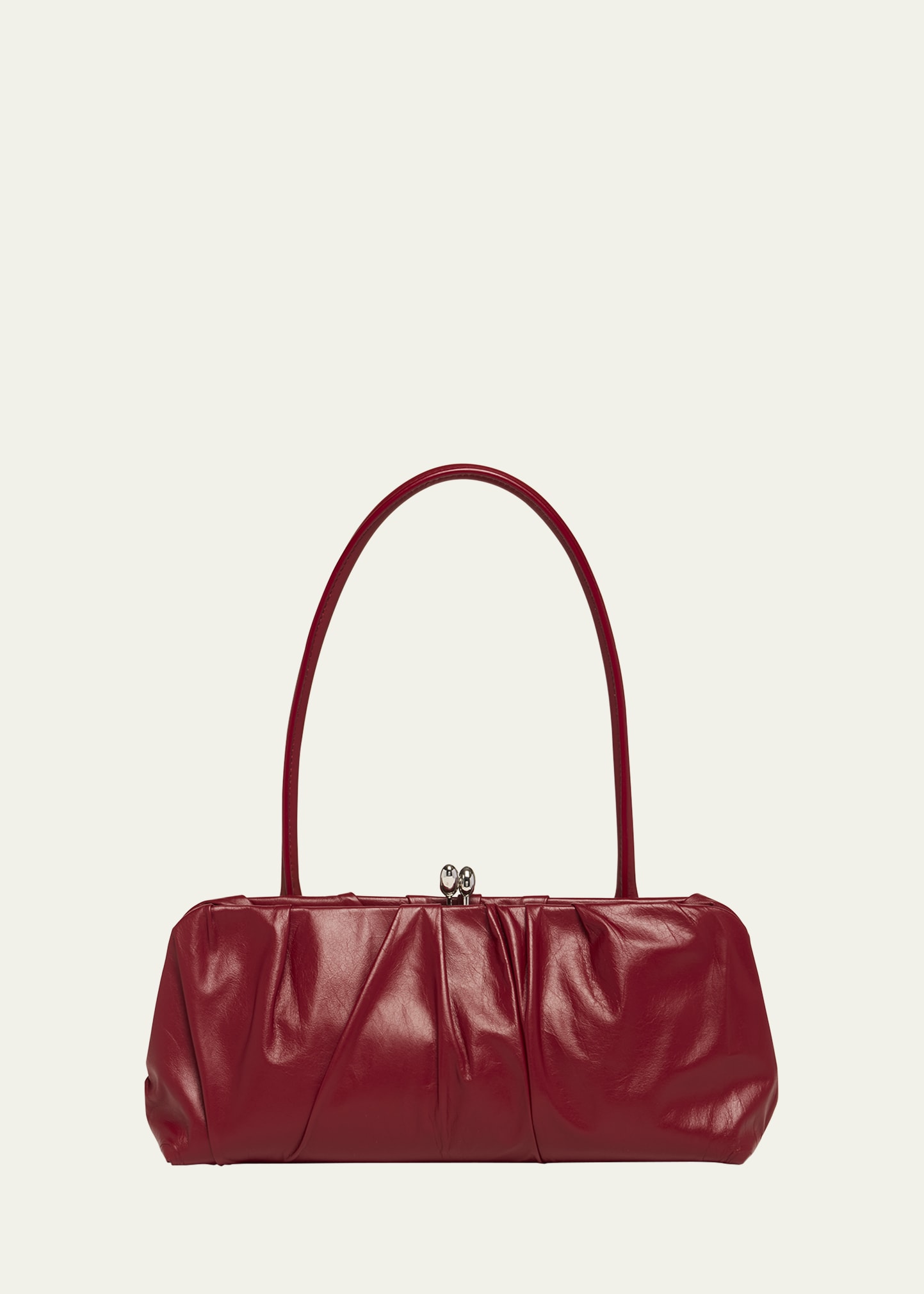 Jil Sander Goji Small Pleated Calfskin Shoulder Bag - Bergdorf Goodman