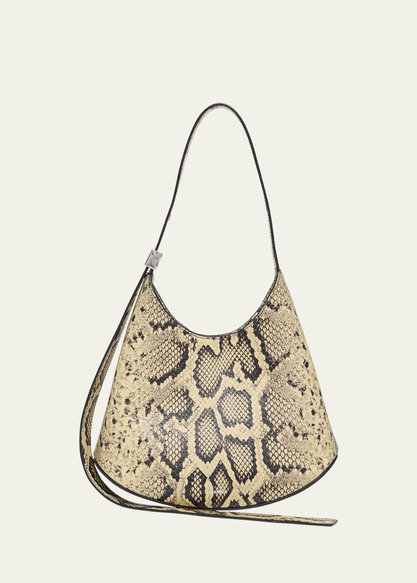 Jil Sander Eldorado Small Python-Embossed Leather Hobo Bag