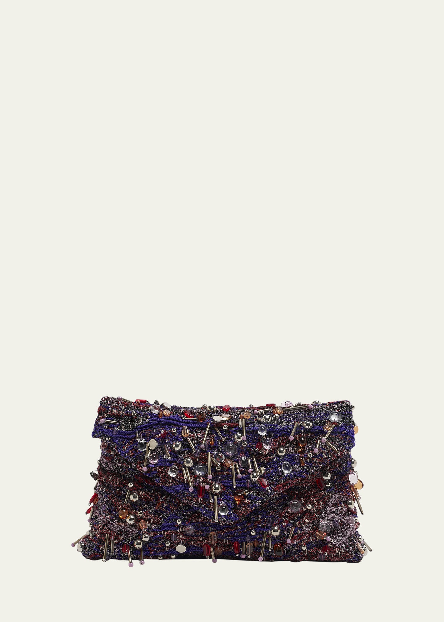 Dries Van Noten Embellished Envelope Flap Clutch Bag - Bergdorf
