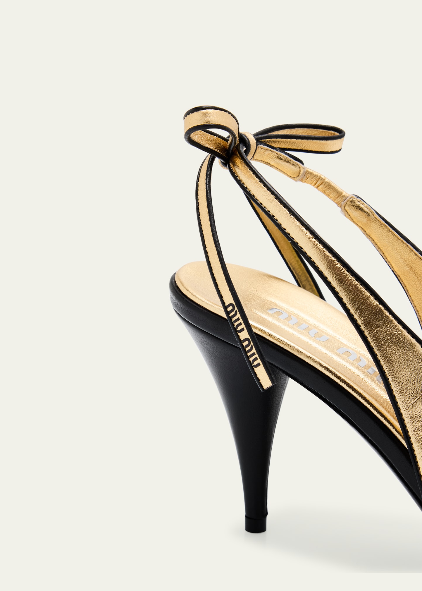 Miu Miu Metallic Peep-Toe Slingback Pumps - Bergdorf Goodman