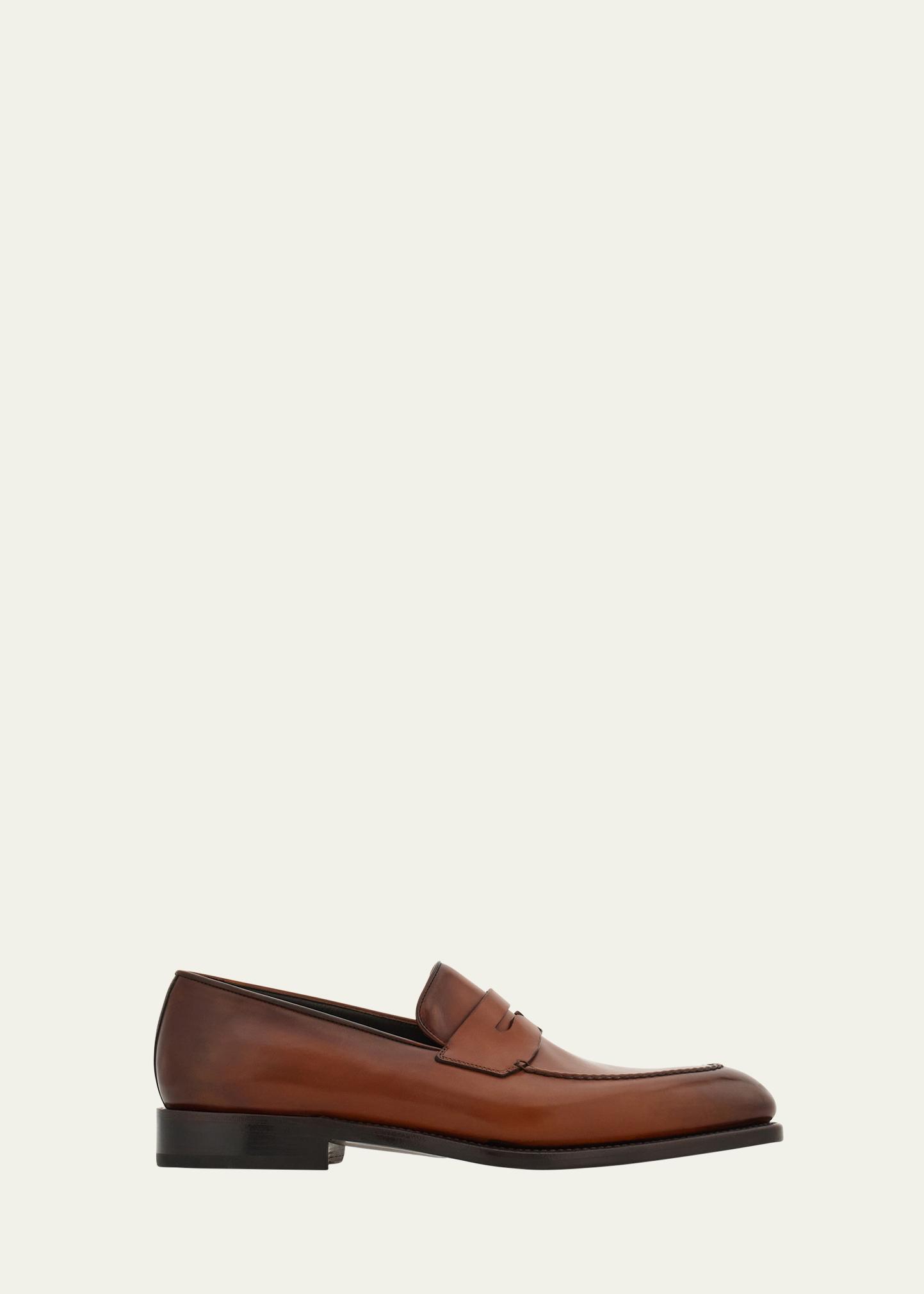 Salvatore Ferragamo Men\'s Tan Leather Penny Loafers Ferragamo - Cappuccino Brown Leather Penny Loafer main image 4