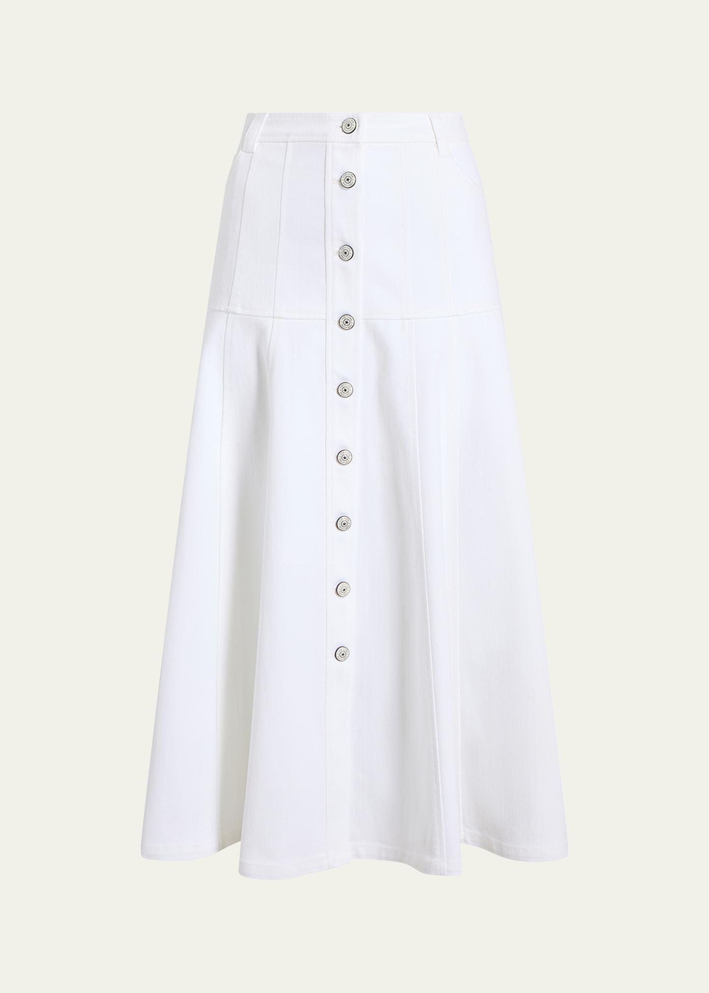 Cinq à Sept Veena Button-Front Midi Skirt - Bergdorf Goodman