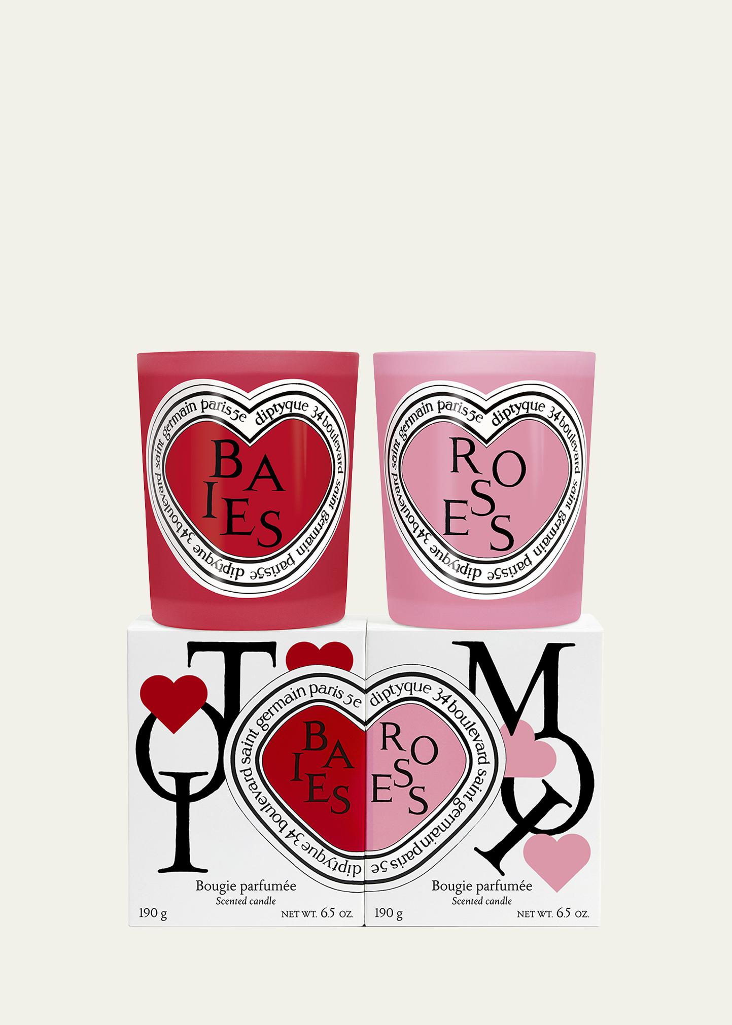 Diptyque Limited Edition Valentines Baies and Roses Duo Scented